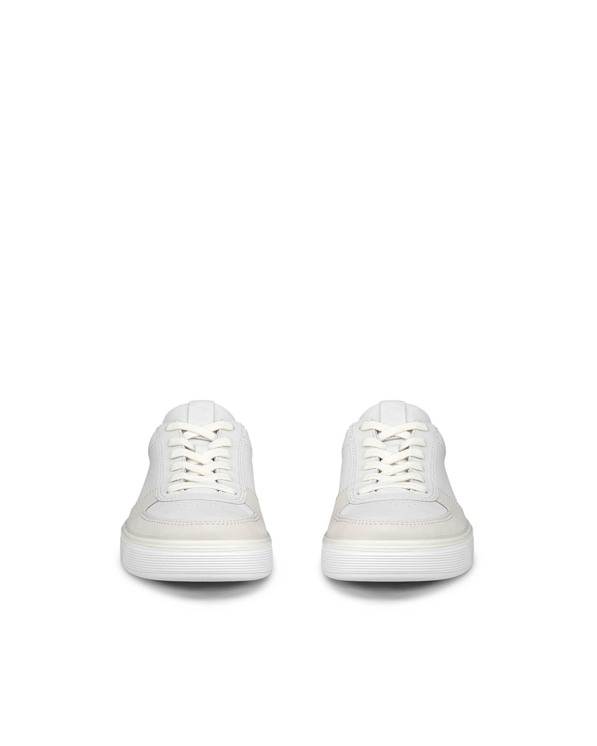 Men's ECCO® Street Tray Leather Sneaker - White - Front pair