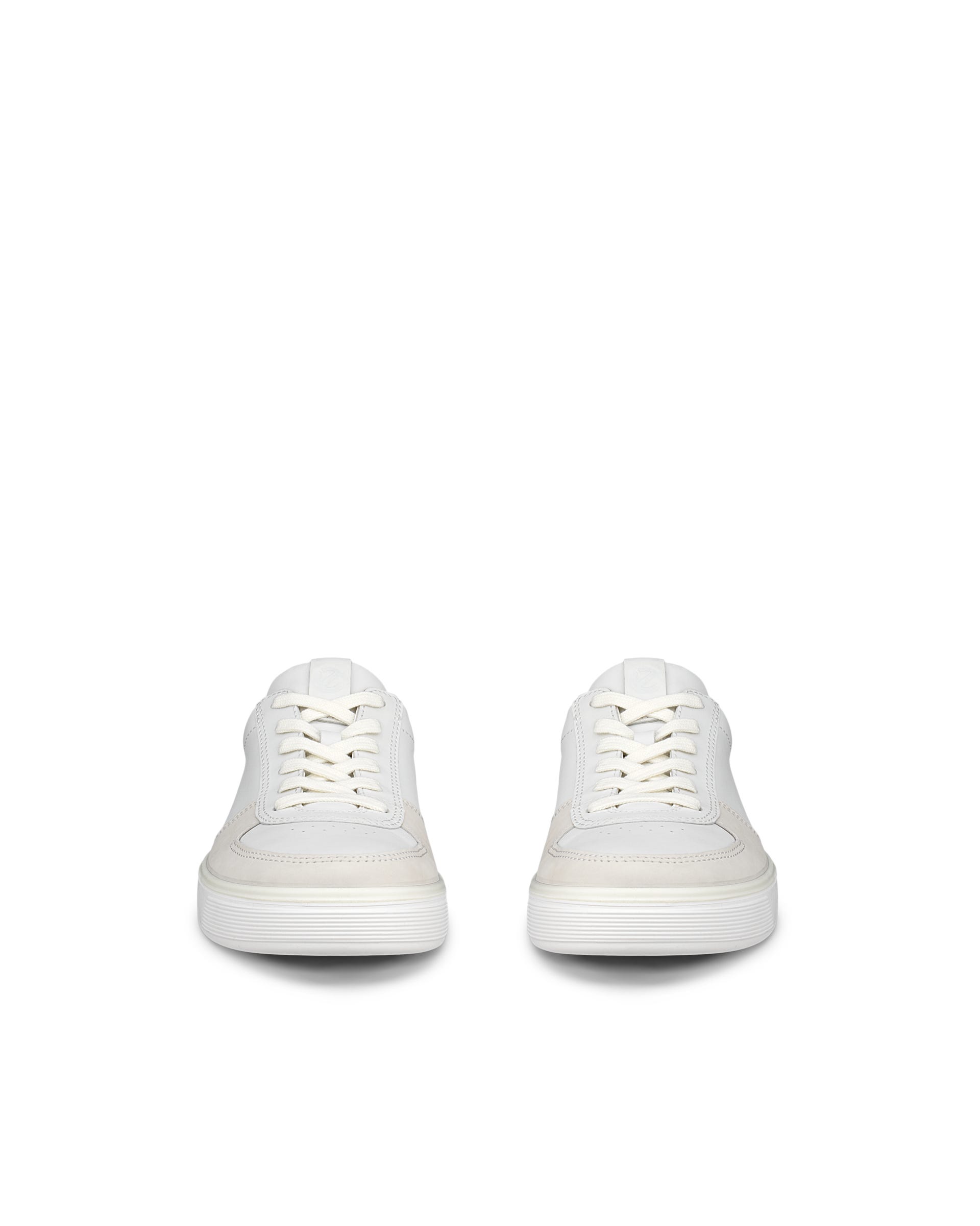 Men's ECCO® Street Tray Leather Sneaker - White - Front pair