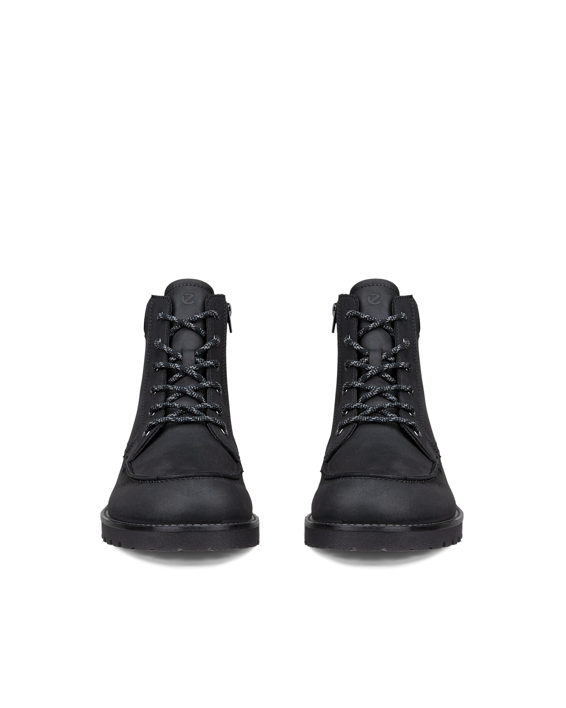 Men's ECCO® CHARLESTOWN Nubuck Waterproof Lace-Up Boot - Black - Outside