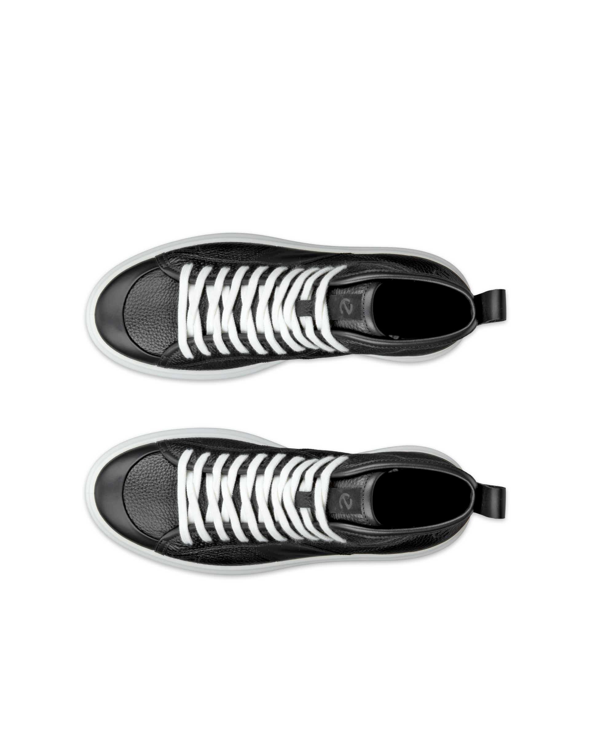 ECCO® Street Ace Dames hoge leren sneaker - Zwart - Top left pair