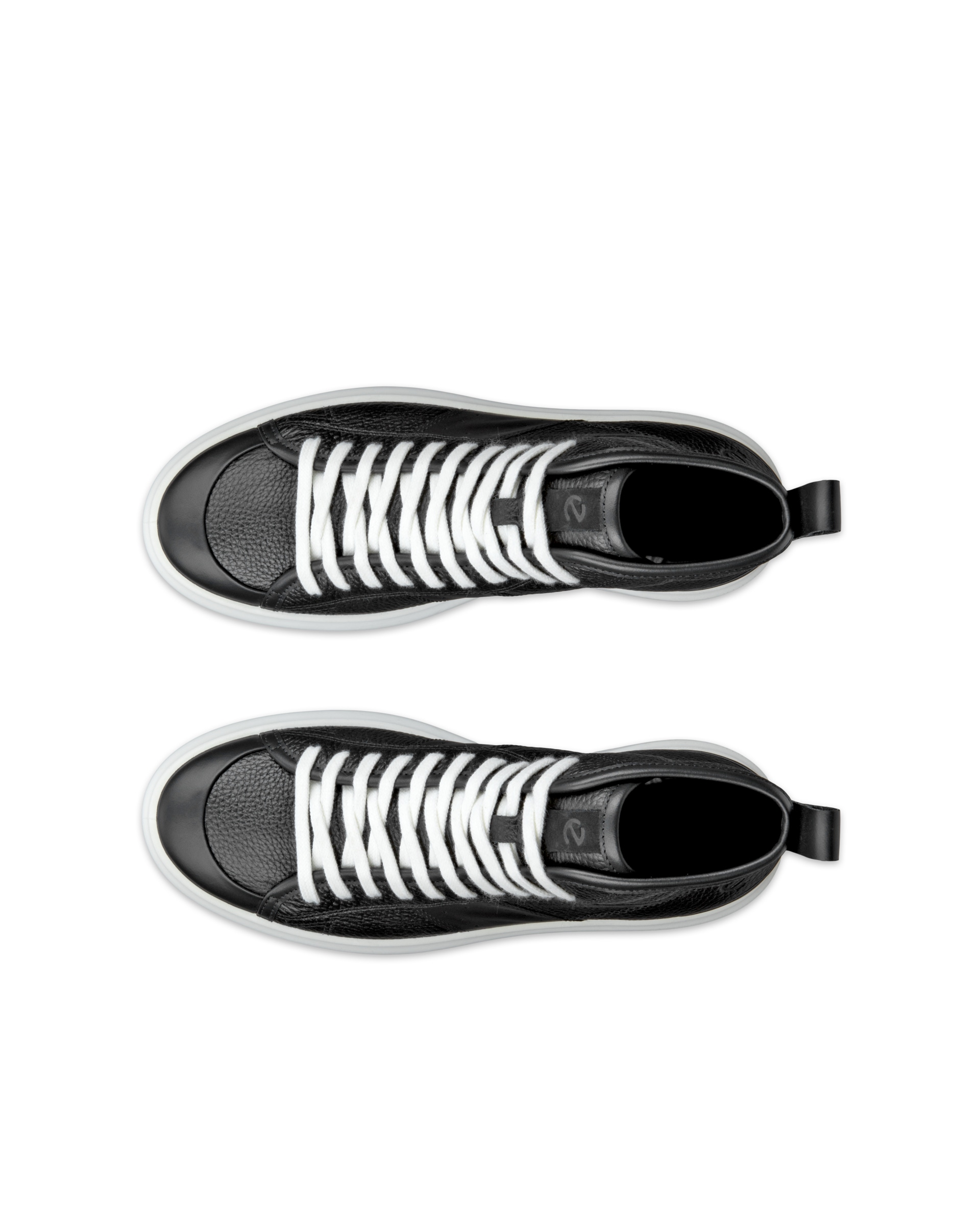 ECCO® Street Ace Dames hoge leren sneaker - Zwart - Top left pair