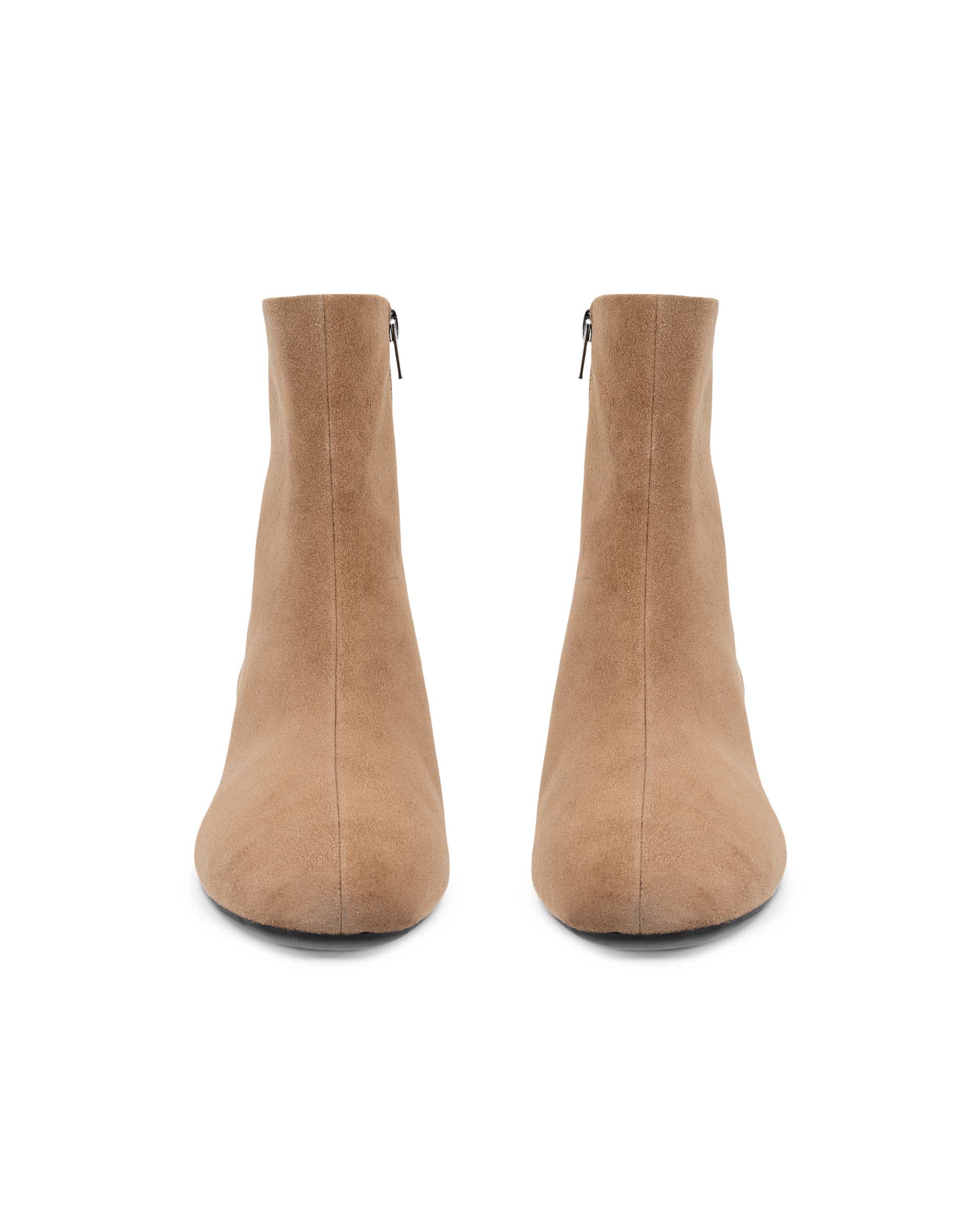ECCO® LIVA 35 Damen Ankle Boot aus Veloursleder - Braun - Front pair