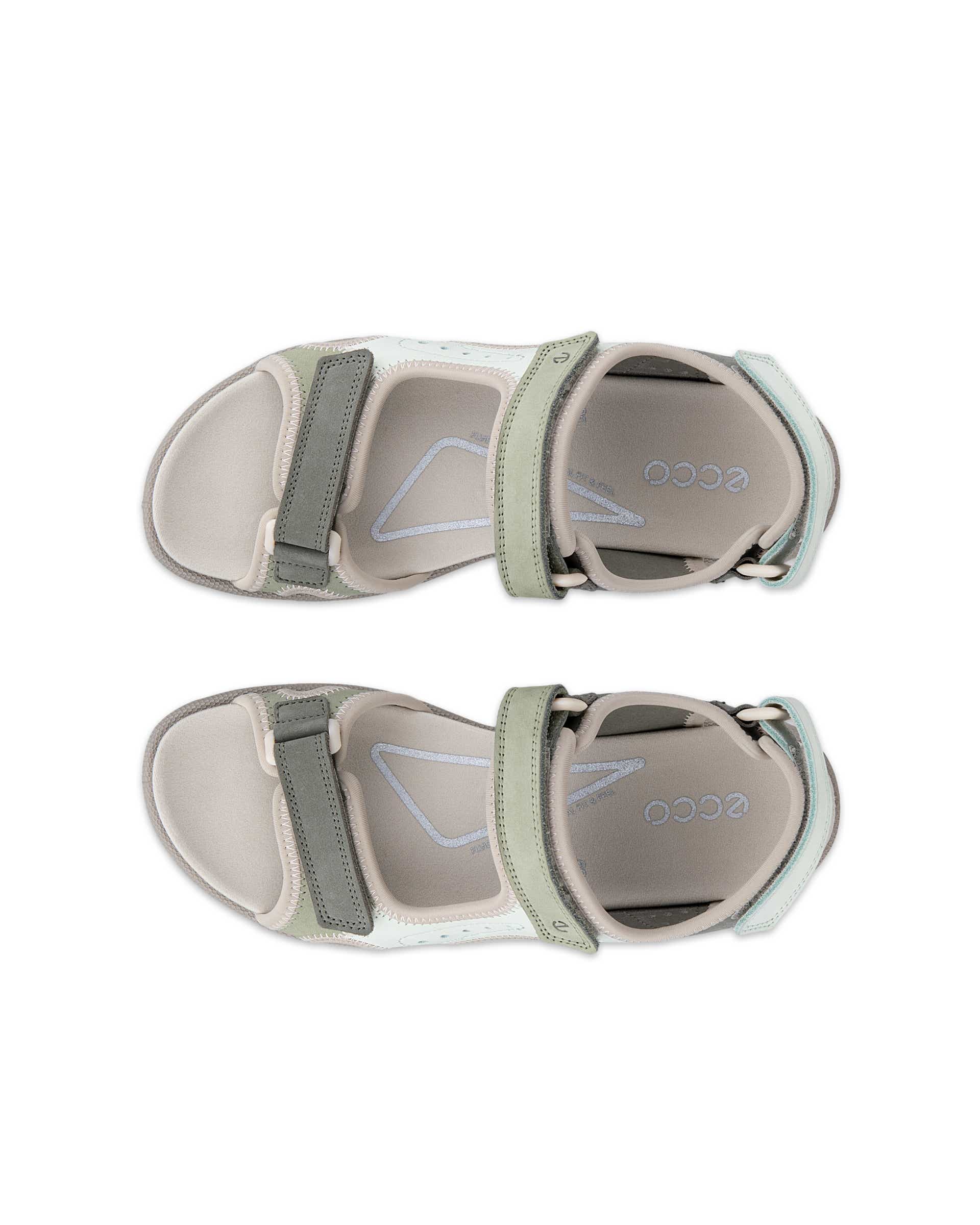 Sandalias con dos tiras de nobuk ECCO® ONROADS para mujer - Verde - Top left pair