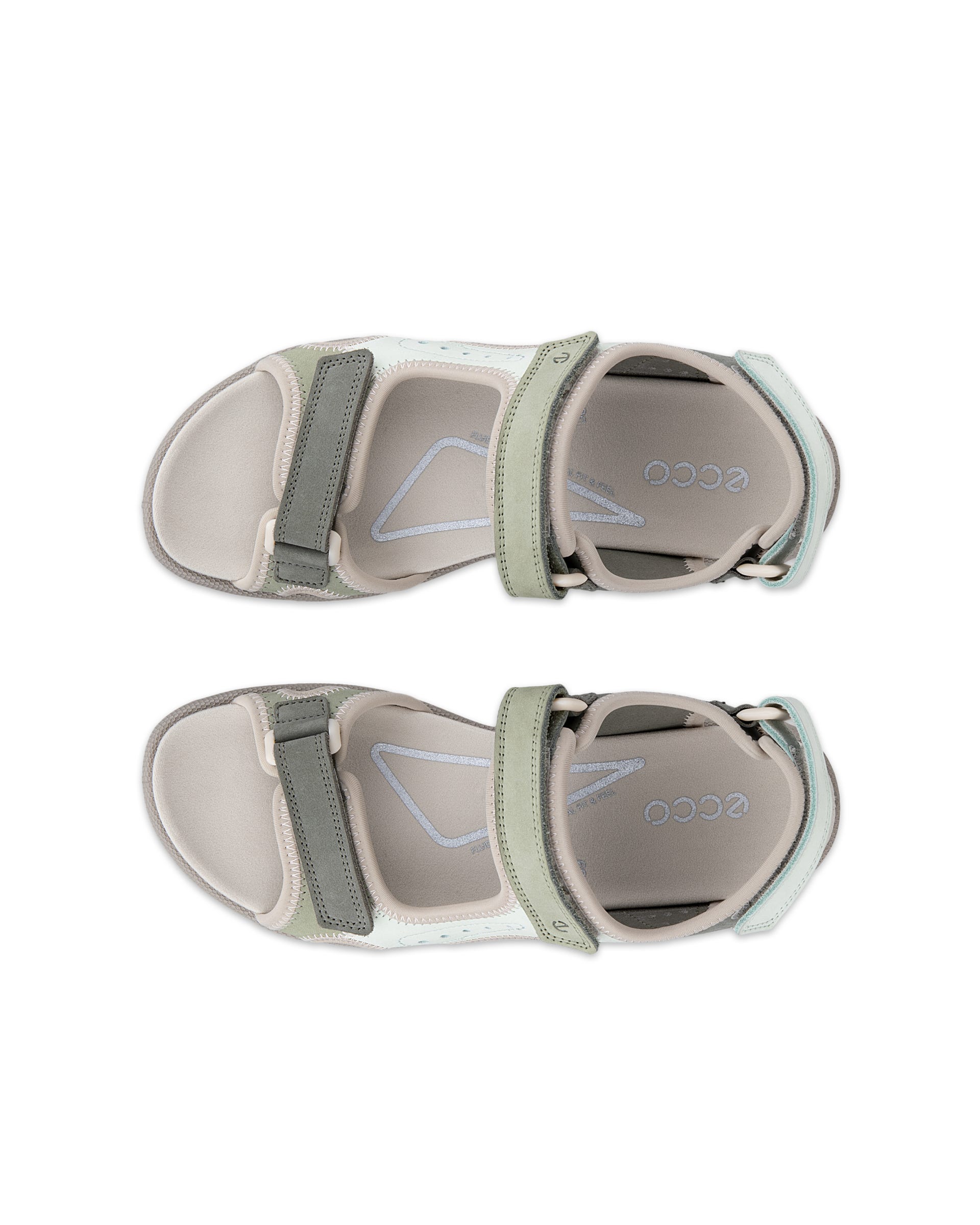Sandalias con dos tiras de nobuk ECCO® ONROADS para mujer - Verde - Outside