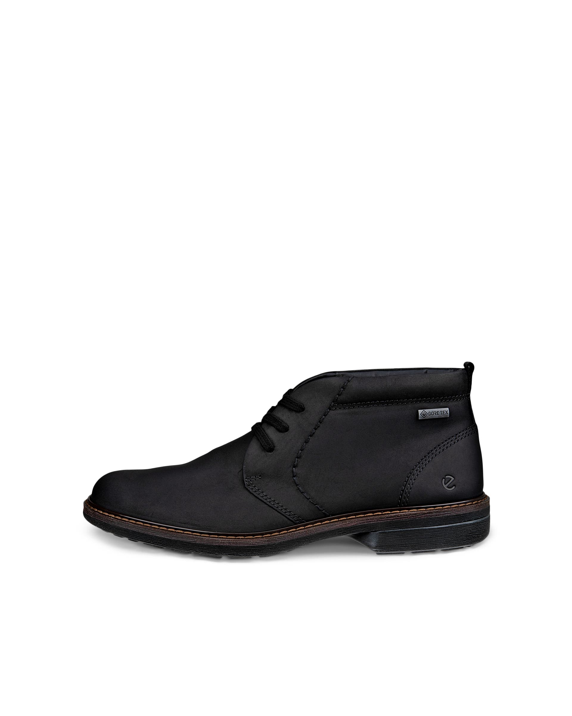 Men's ECCO® Turn Nubuck Gore-Tex Ankle Boot - Black - Outside