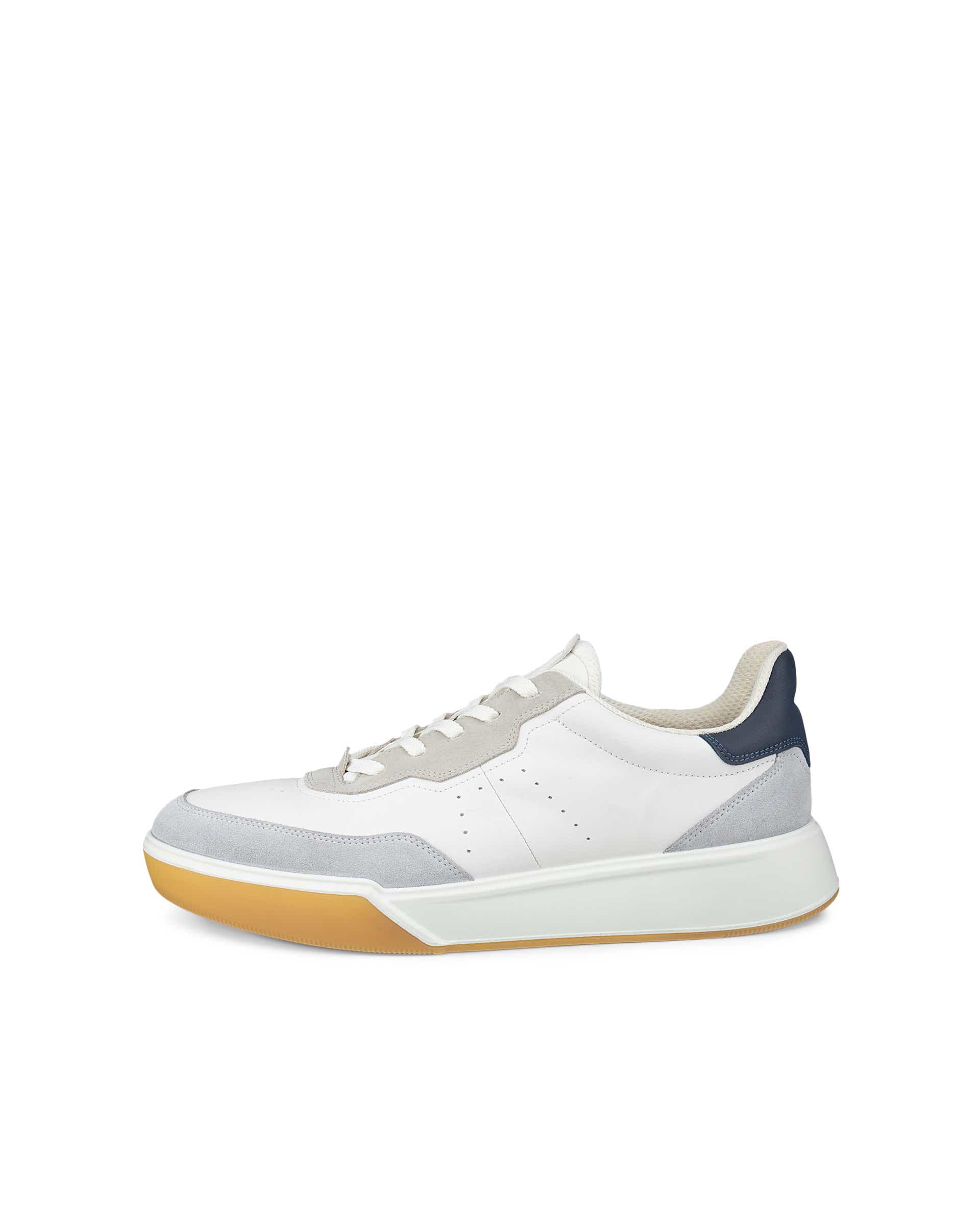 Men's ECCO® STREET COURT Leather Sneaker - White - Outside
