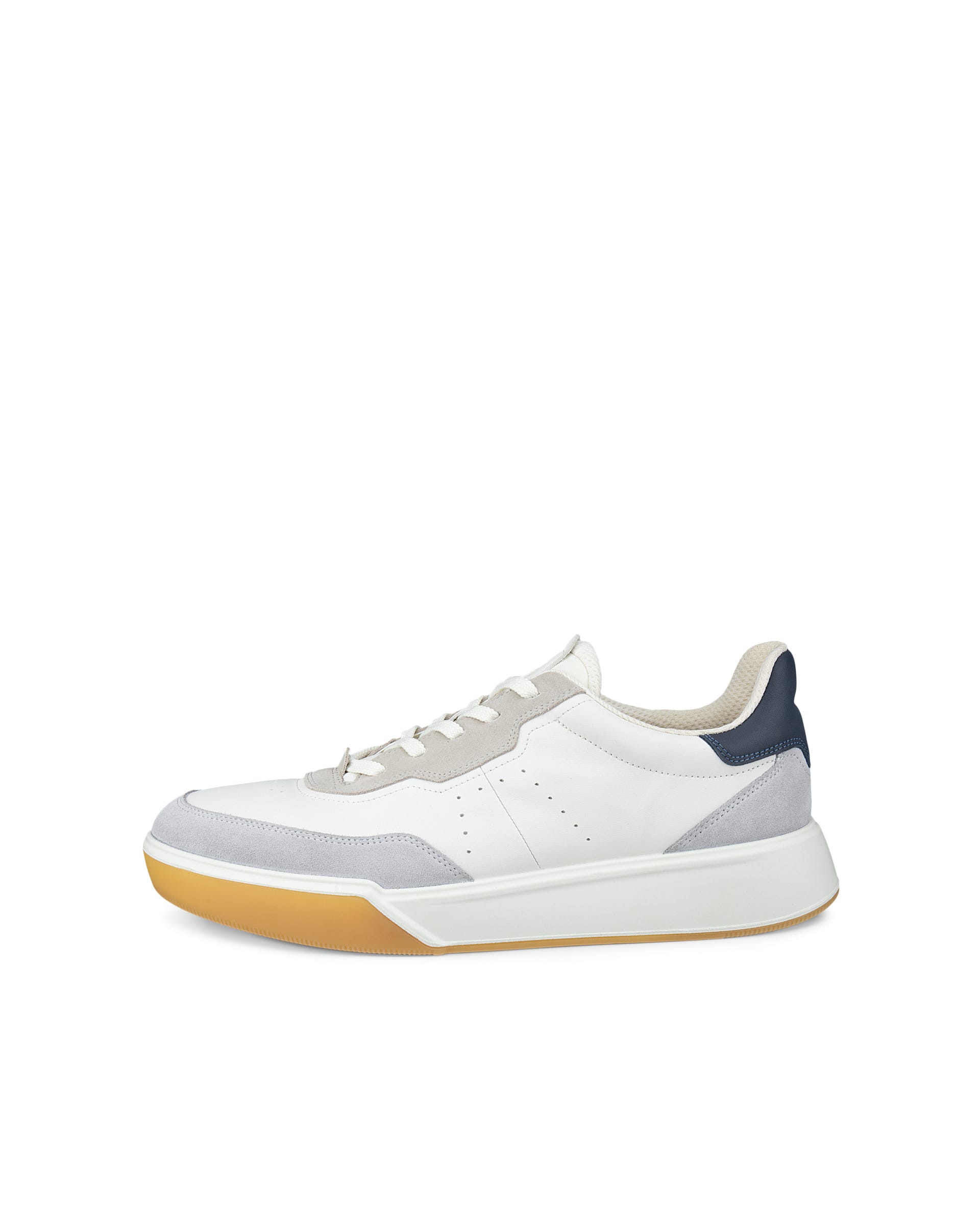 Men's ECCO® STREET COURT Leather Sneaker - White - Outside