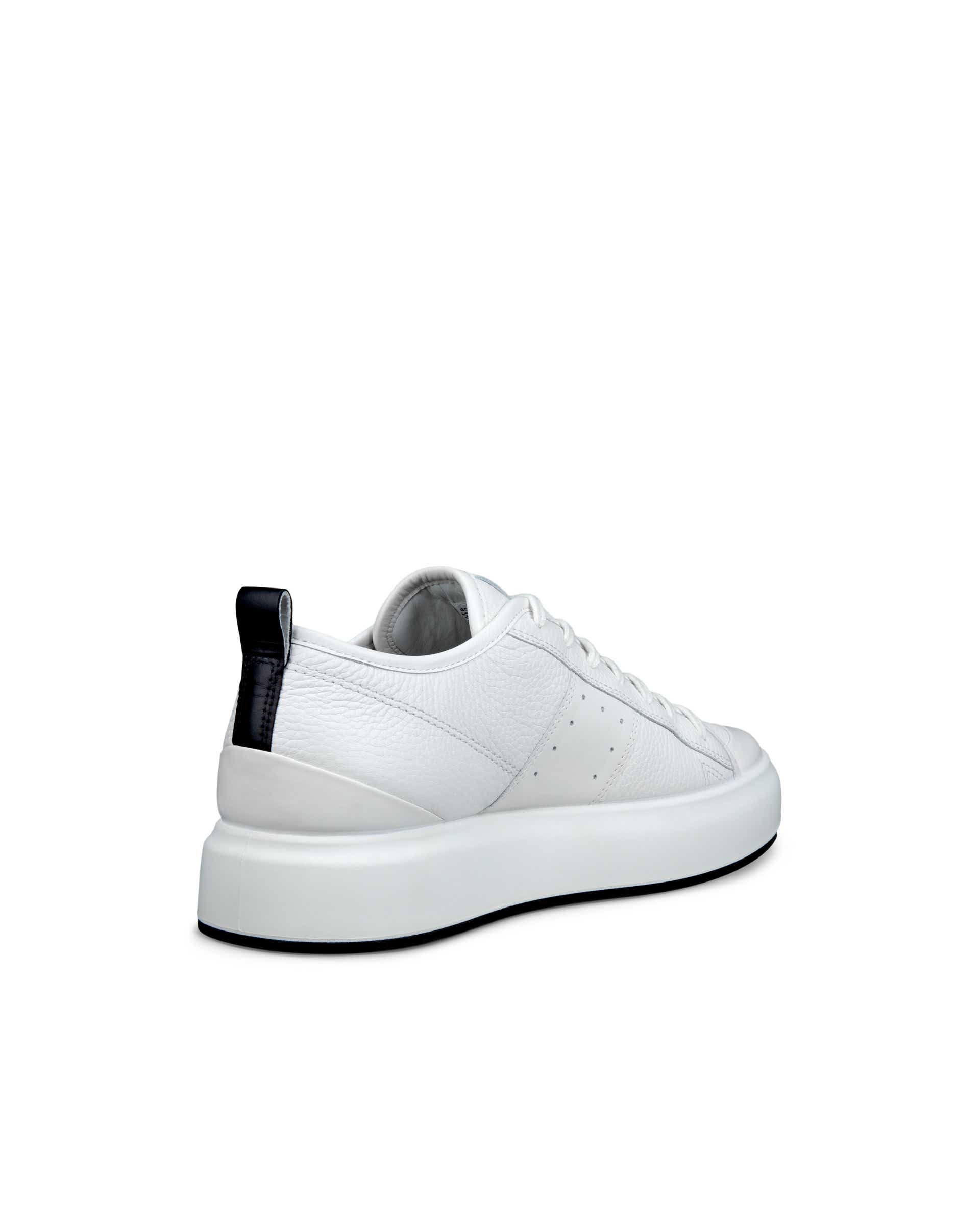 Men's ECCO® Street Ace Leather Sneaker - White - Back
