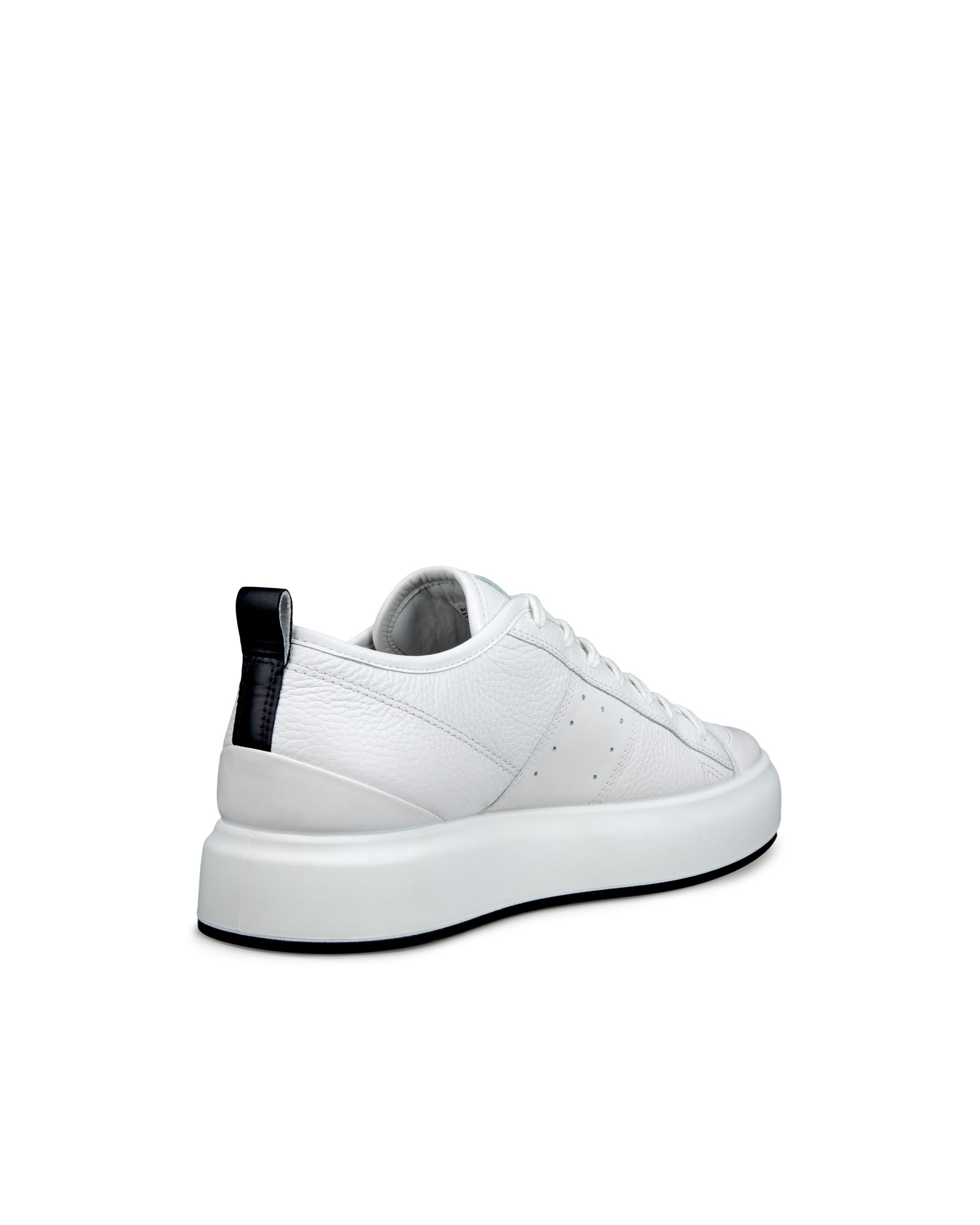 Men's ECCO® Street Ace Leather Sneaker - White - Back