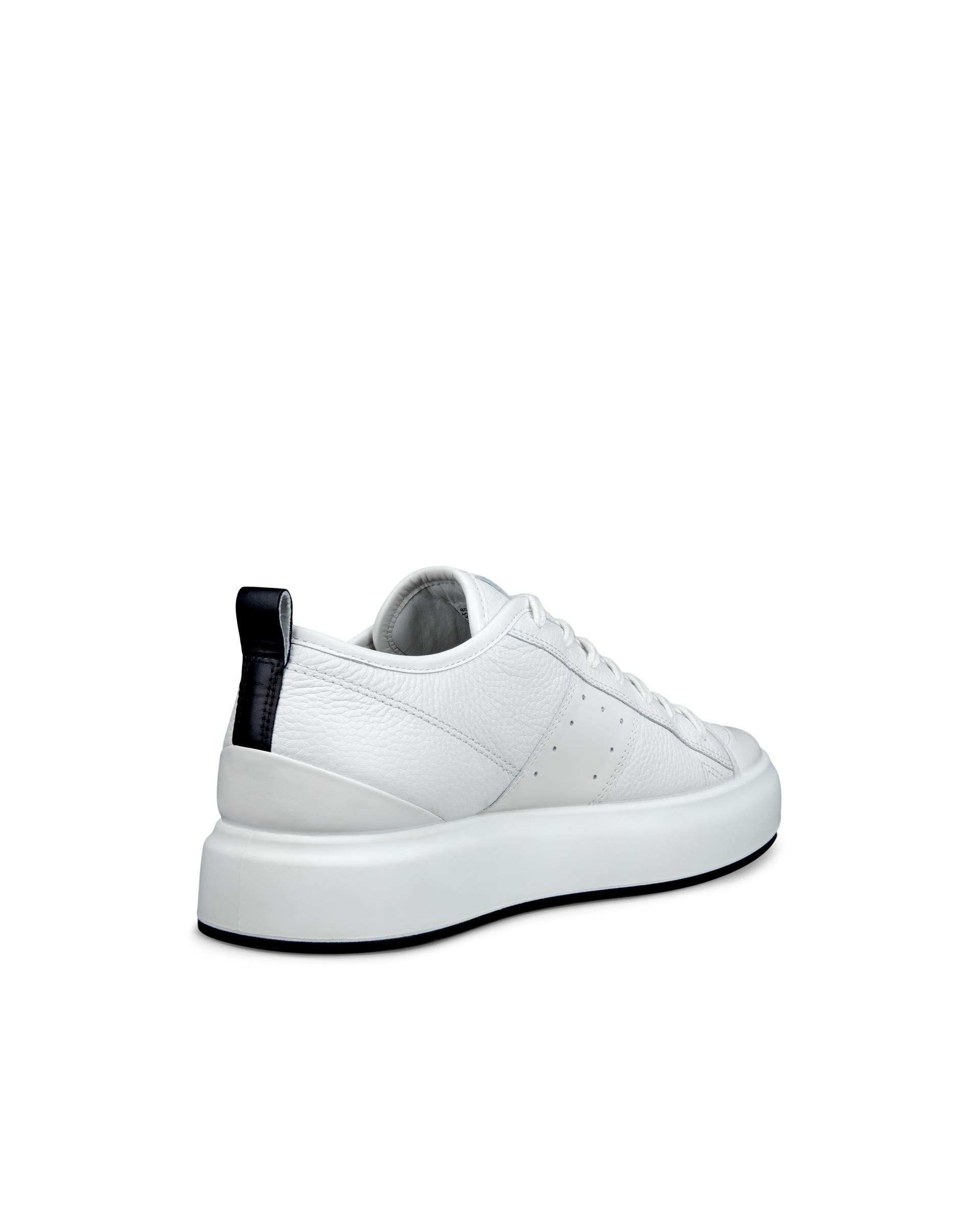 Men's ECCO® Street Ace Leather Sneaker - White - Back