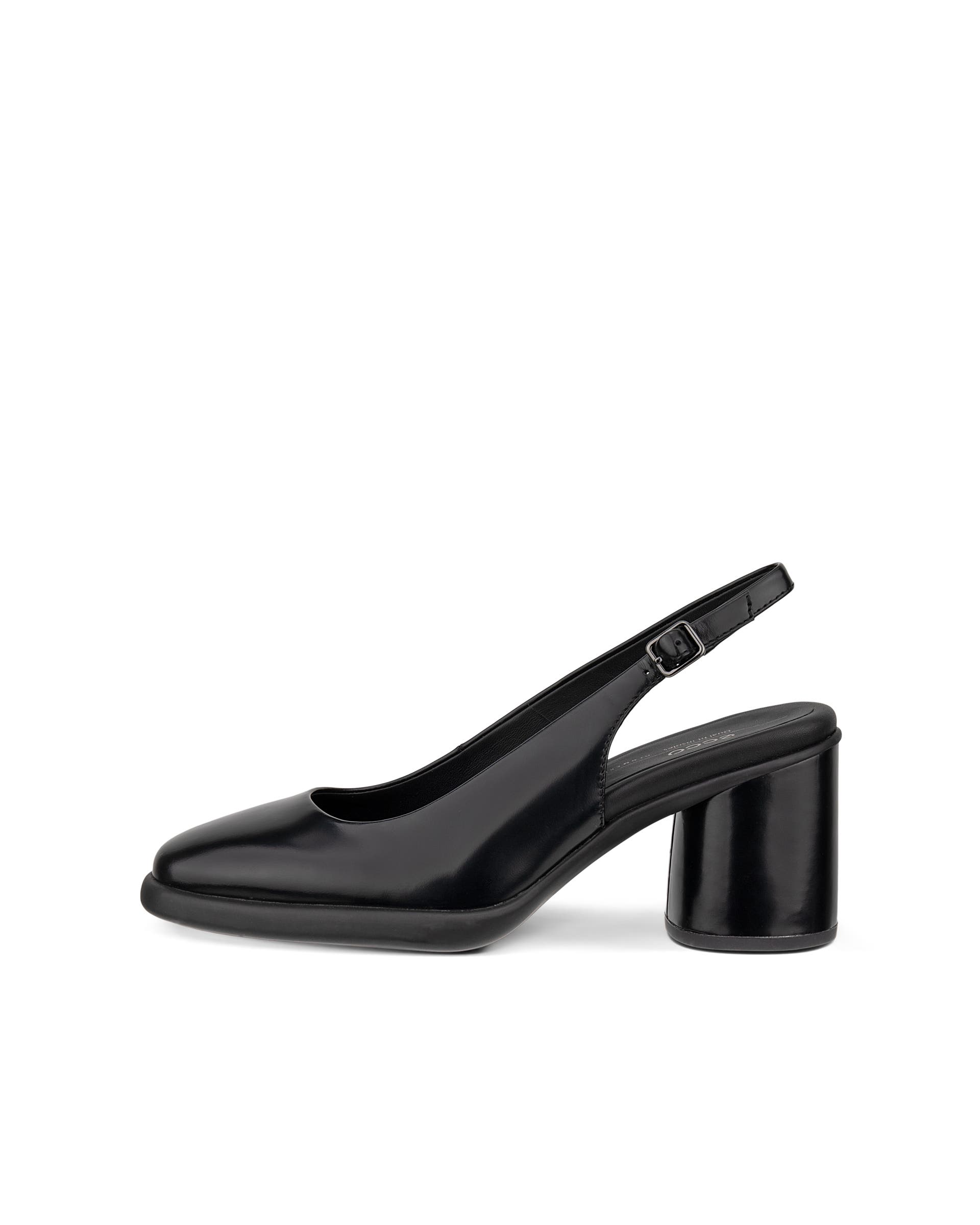 Pompe à talon avec bride au talon en cuir ECCO® Sculpted LX 55 pour femme - Noir - Outside