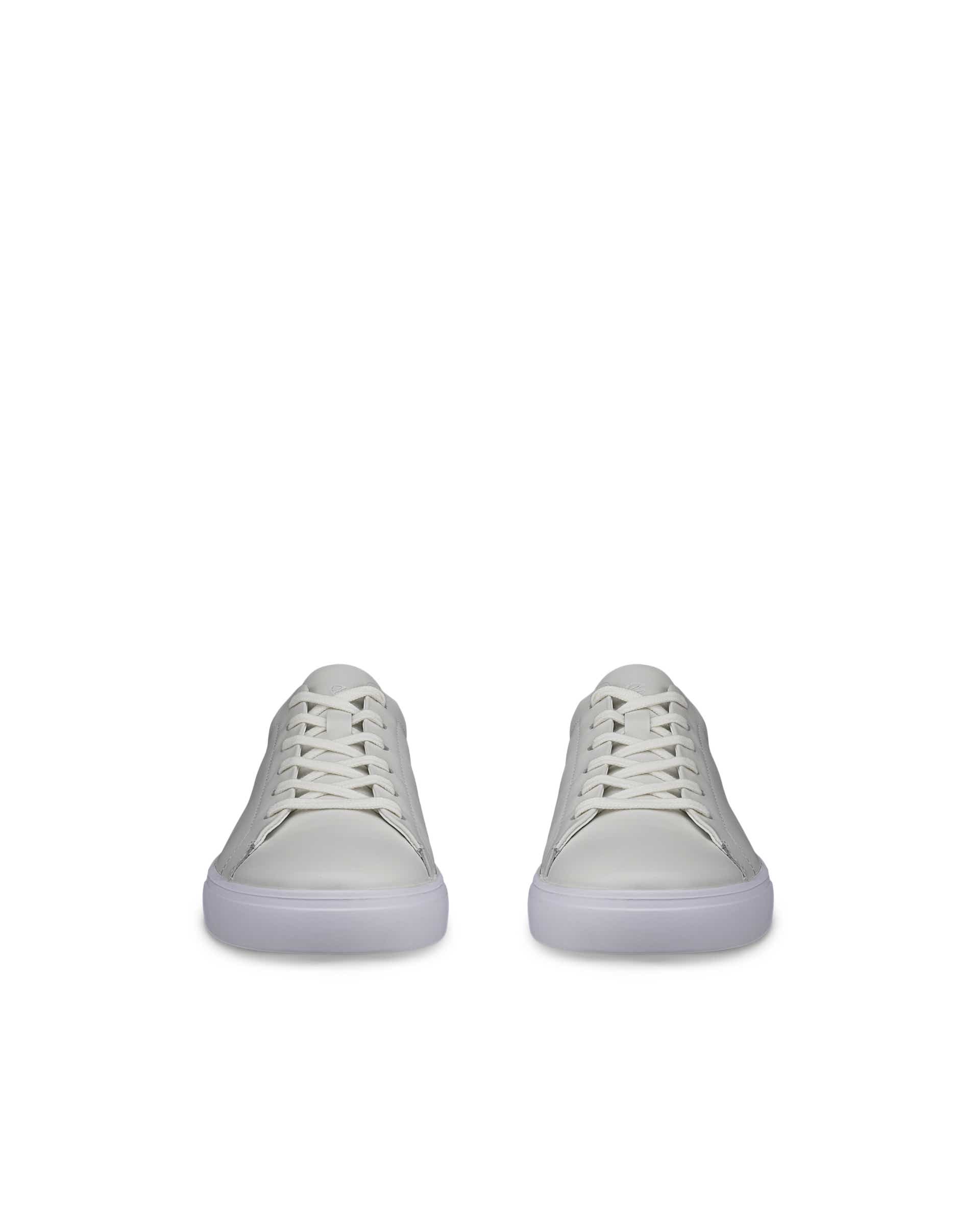Men's ECCO® SOFT 10 Leather Trainer - White - Front pair