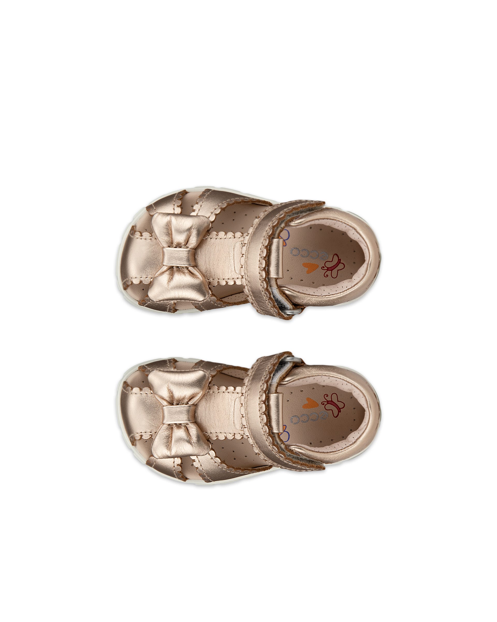 ECCO® MINI STRIDE SANDAL sailor sandaler i læder til børn - Guld - Top left pair