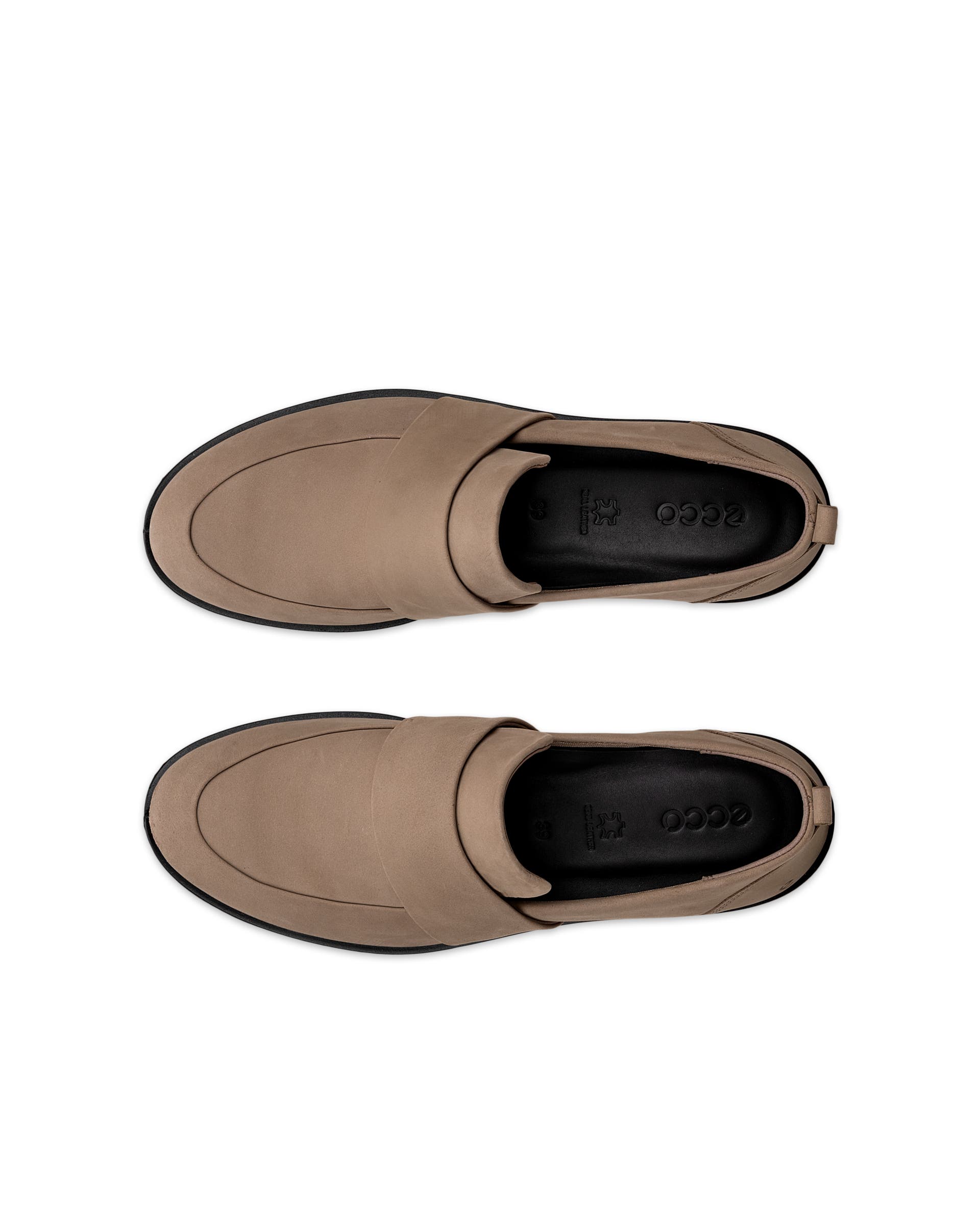 ECCO® BELLA dames nubuck loafer - Bruin - Top left pair