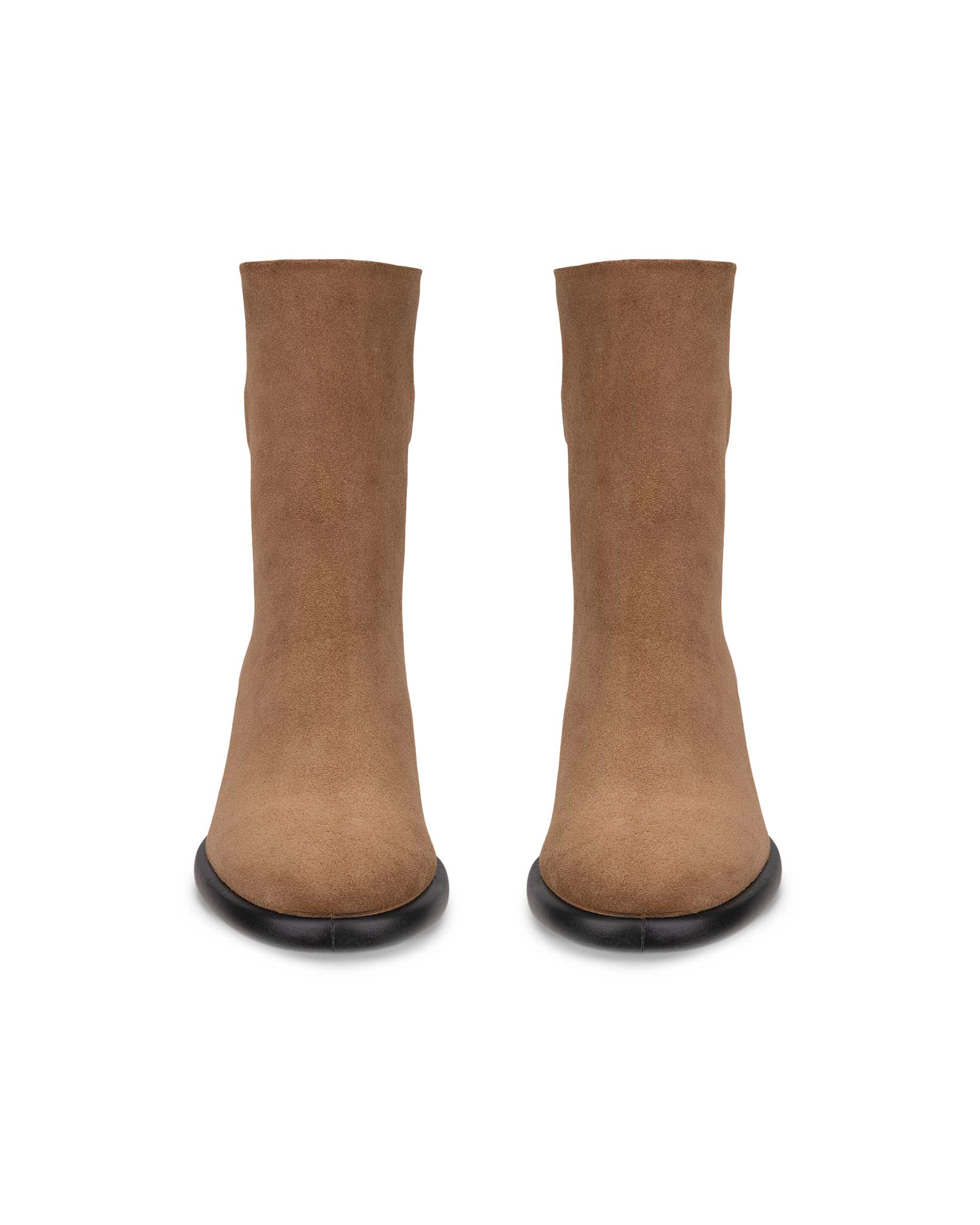 Botte mi-mollet en suède ECCO® Sculpted LX 55 à enfiler pour femme - Brun - Front pair