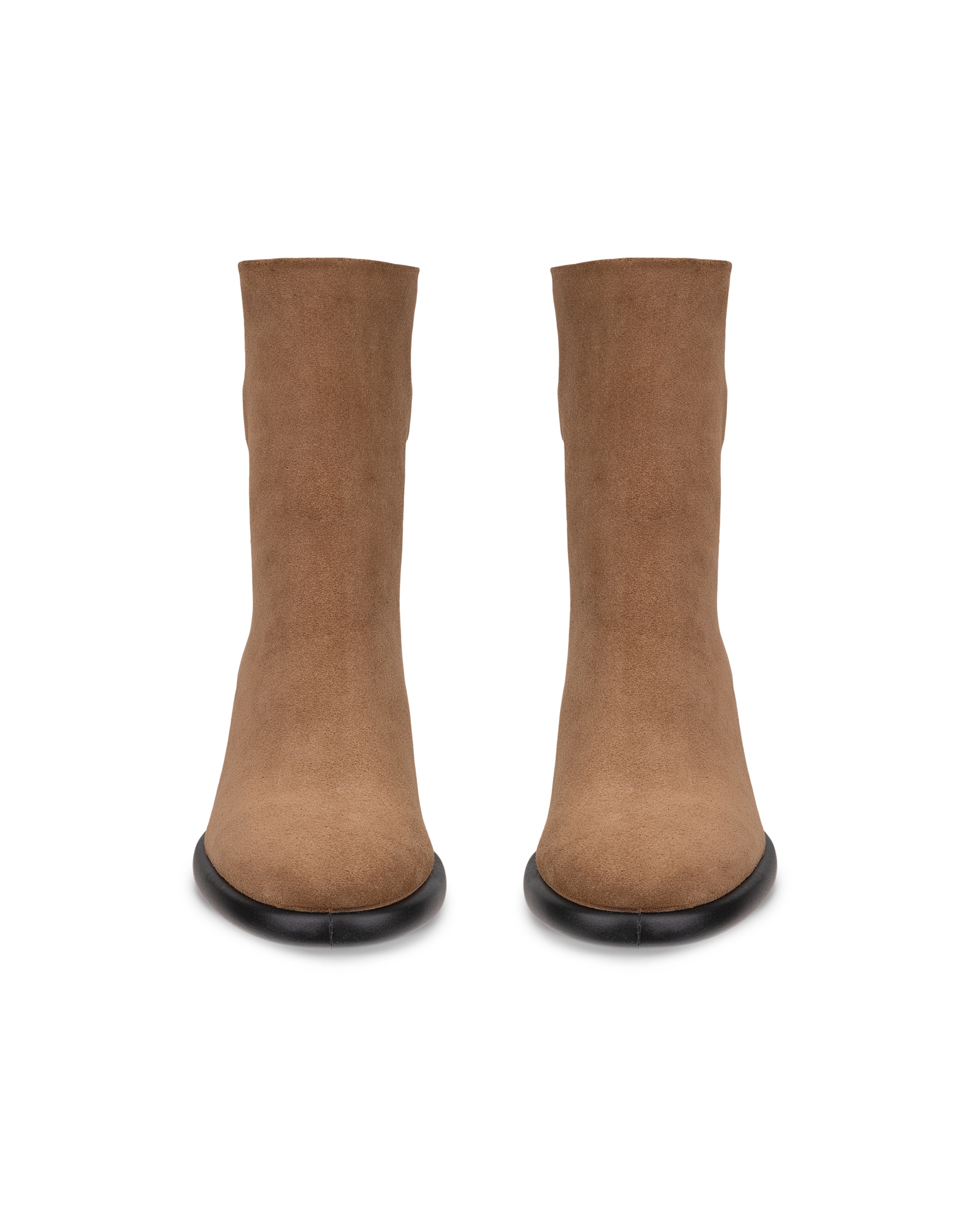 Botte mi-mollet en suède ECCO® Sculpted LX 55 à enfiler pour femme - Brun - Front pair