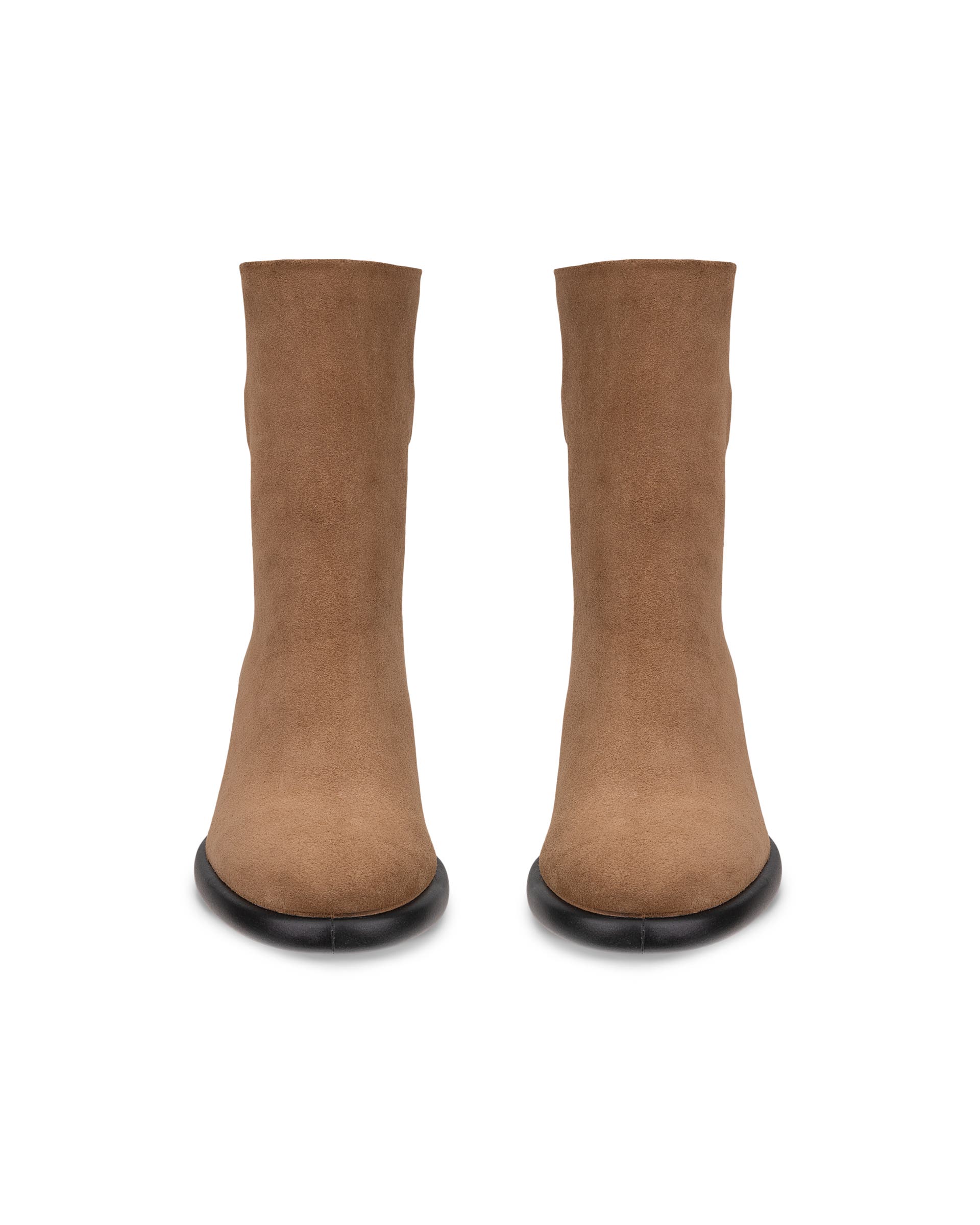 Women's ECCO® Sculpted LX 55 Suede Pull-On Mid-Calf Boot - Brown - Front pair