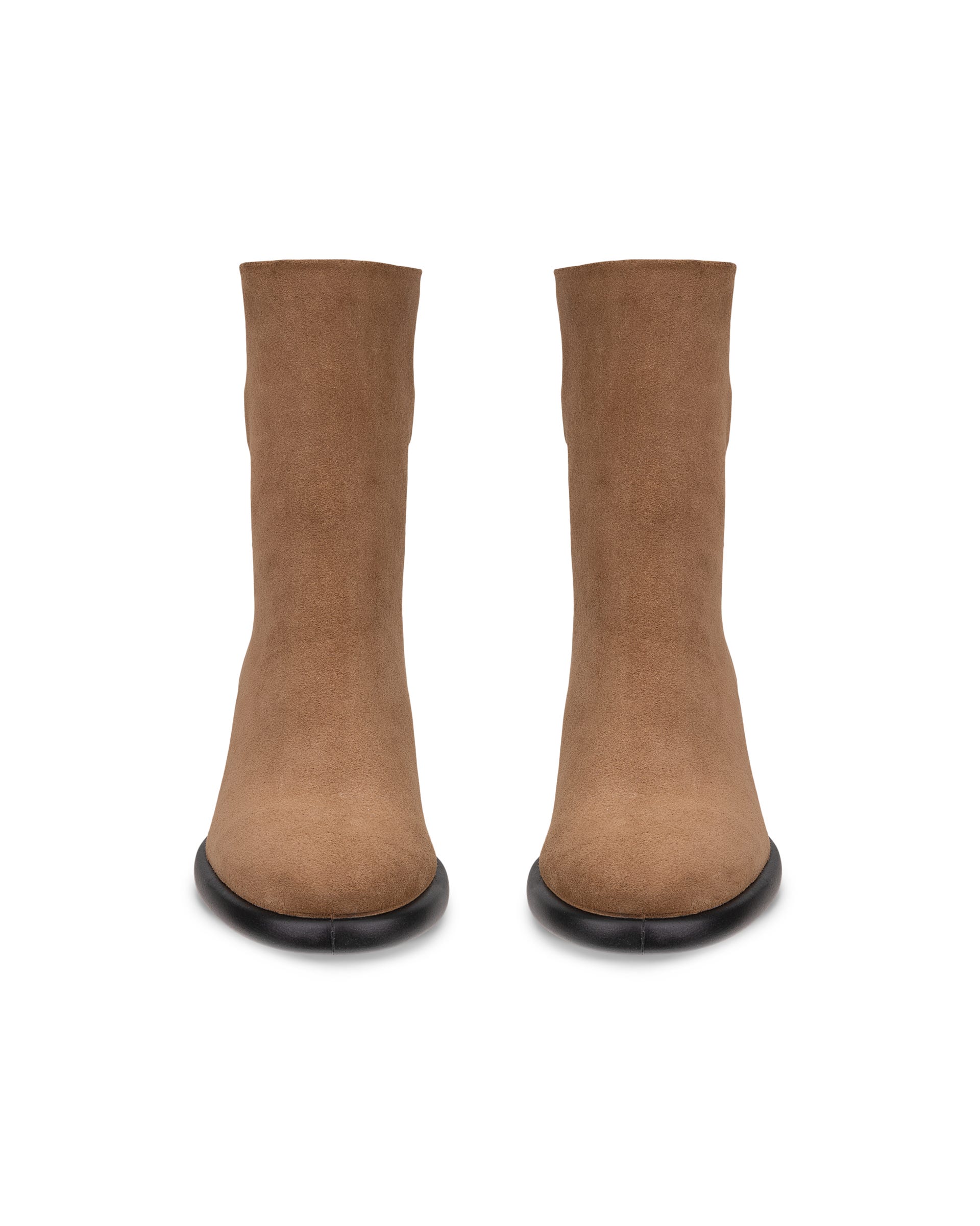 Women's ECCO® Sculpted LX 55 Suede Pull-On Mid-Calf Boot - Brown - Front pair