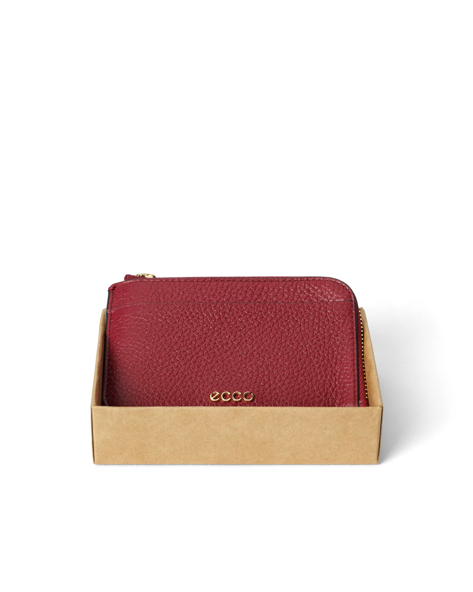 ECCO Card Case Zipped Pebbled レザーカードケース - レッド - Detail-1