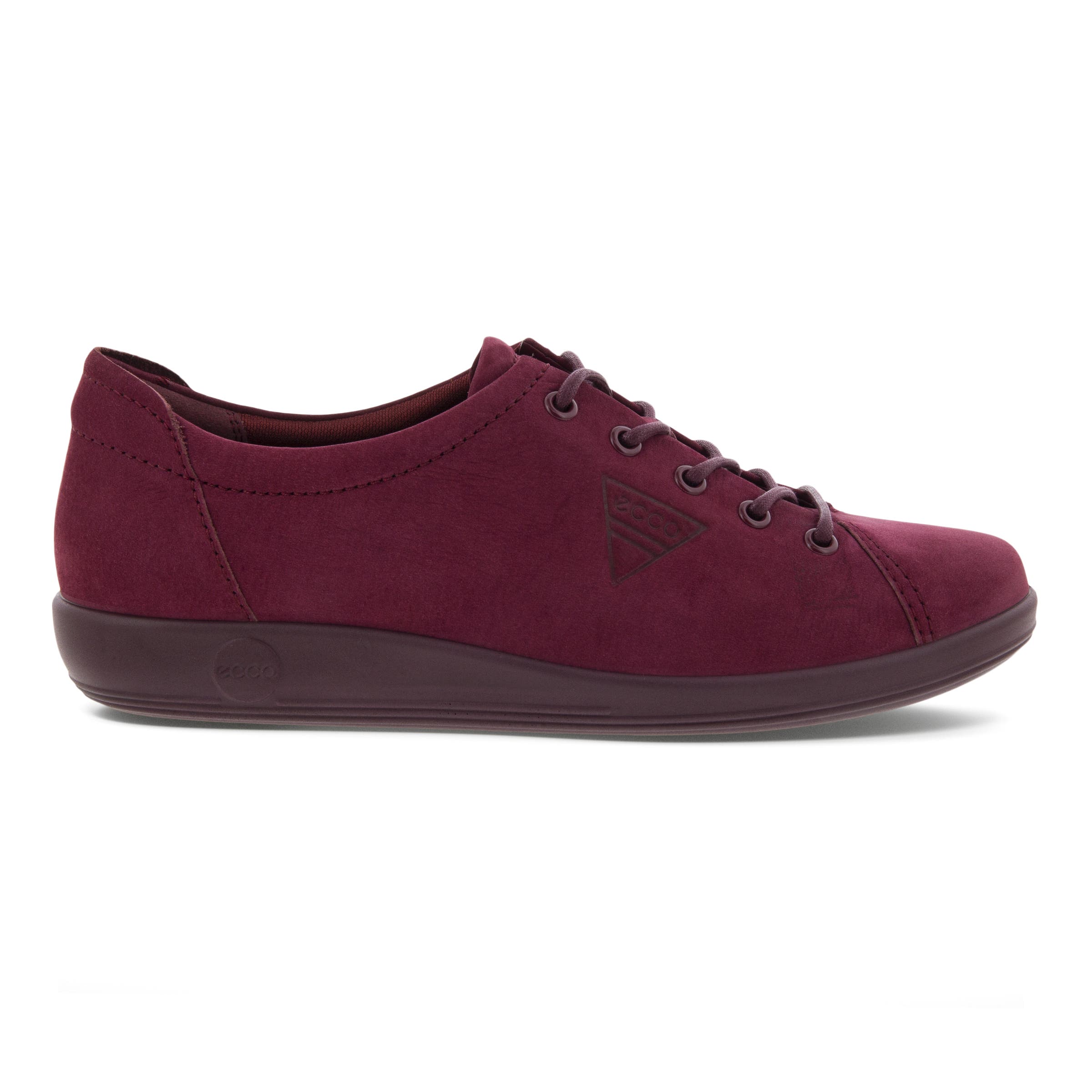 Women's ECCO® Soft 2.0 Nubuck Walking Shoe - Red - Outside