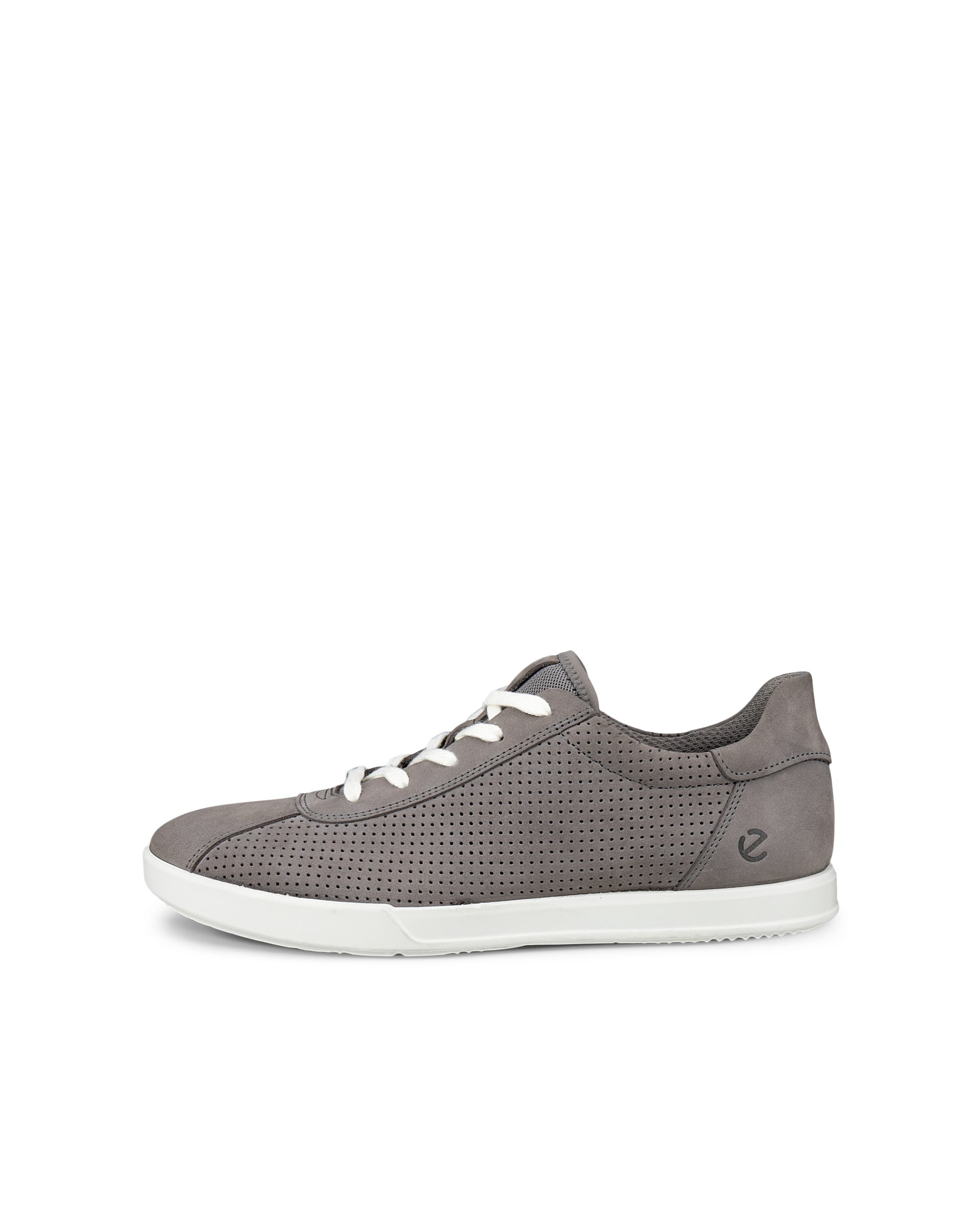 Męskie sznurowane buty z nubuku ECCO® TRAVEL - Szary - Outside