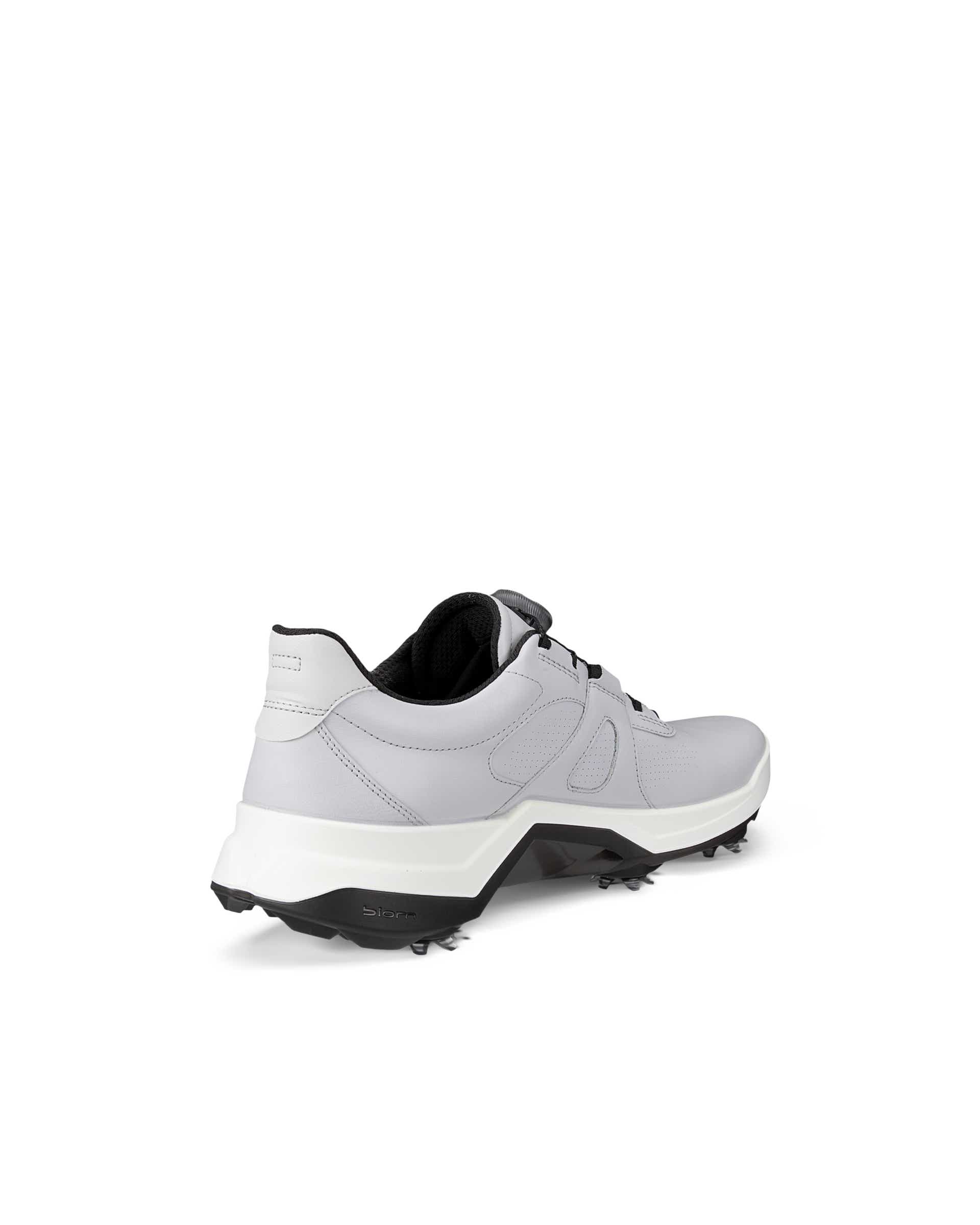 Men's ECCO® Golf Biom G5 BOA Leather Cleated Waterproof Golf Shoe - Gray - Back