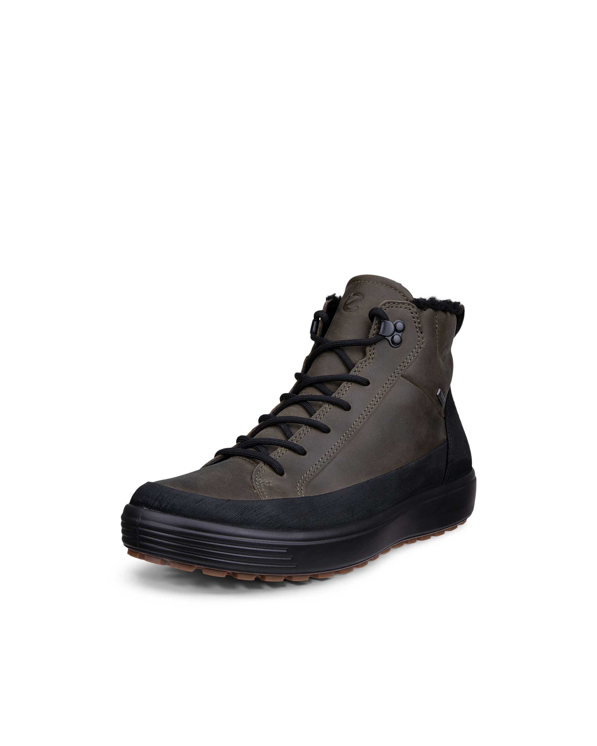 Men's ECCO® SOFT 7 TRED Nubuck Gore-Tex Mid-Cut Boot - Green - Main