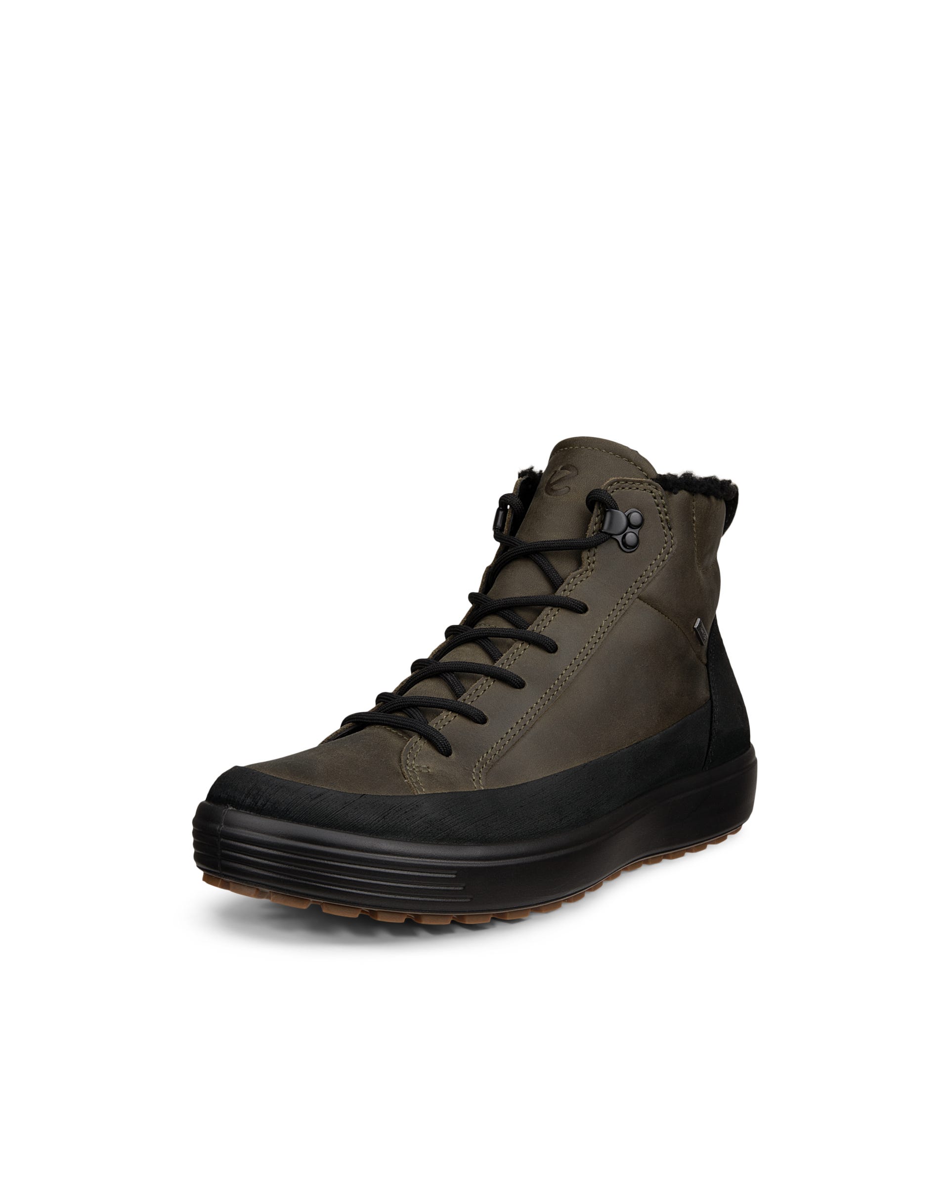 Moški Gore-Tex srednje visoki gležnjarji iz nubuka ECCO® SOFT 7 TRED - Zelena - Outside