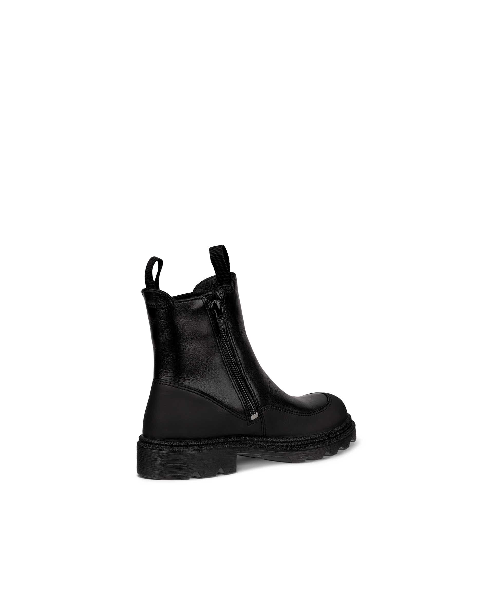 Kids' ECCO® Grainer Leather Chelsea Boot - Black - Back