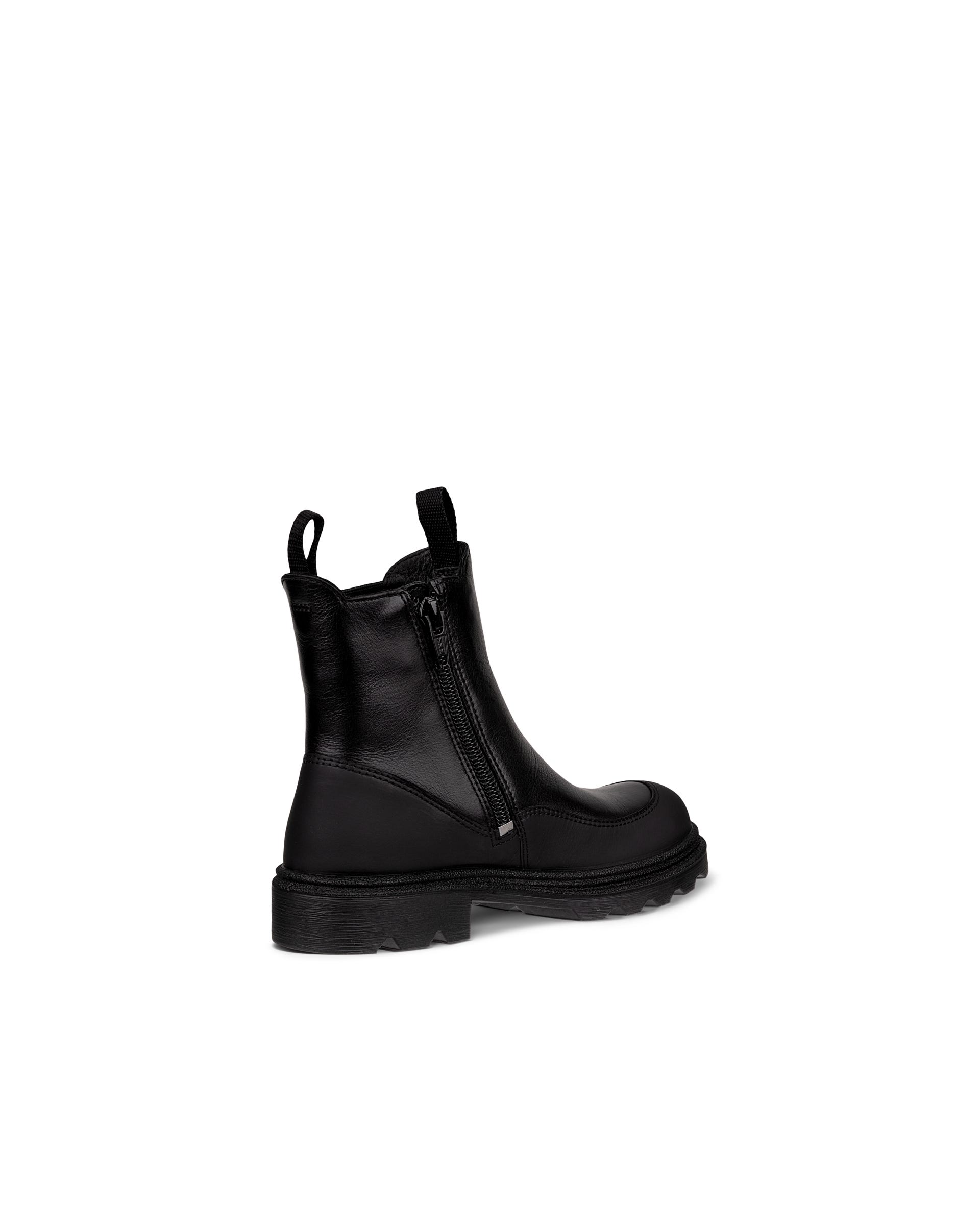 Kids' ECCO® Grainer Leather Chelsea Boot - Black - Back