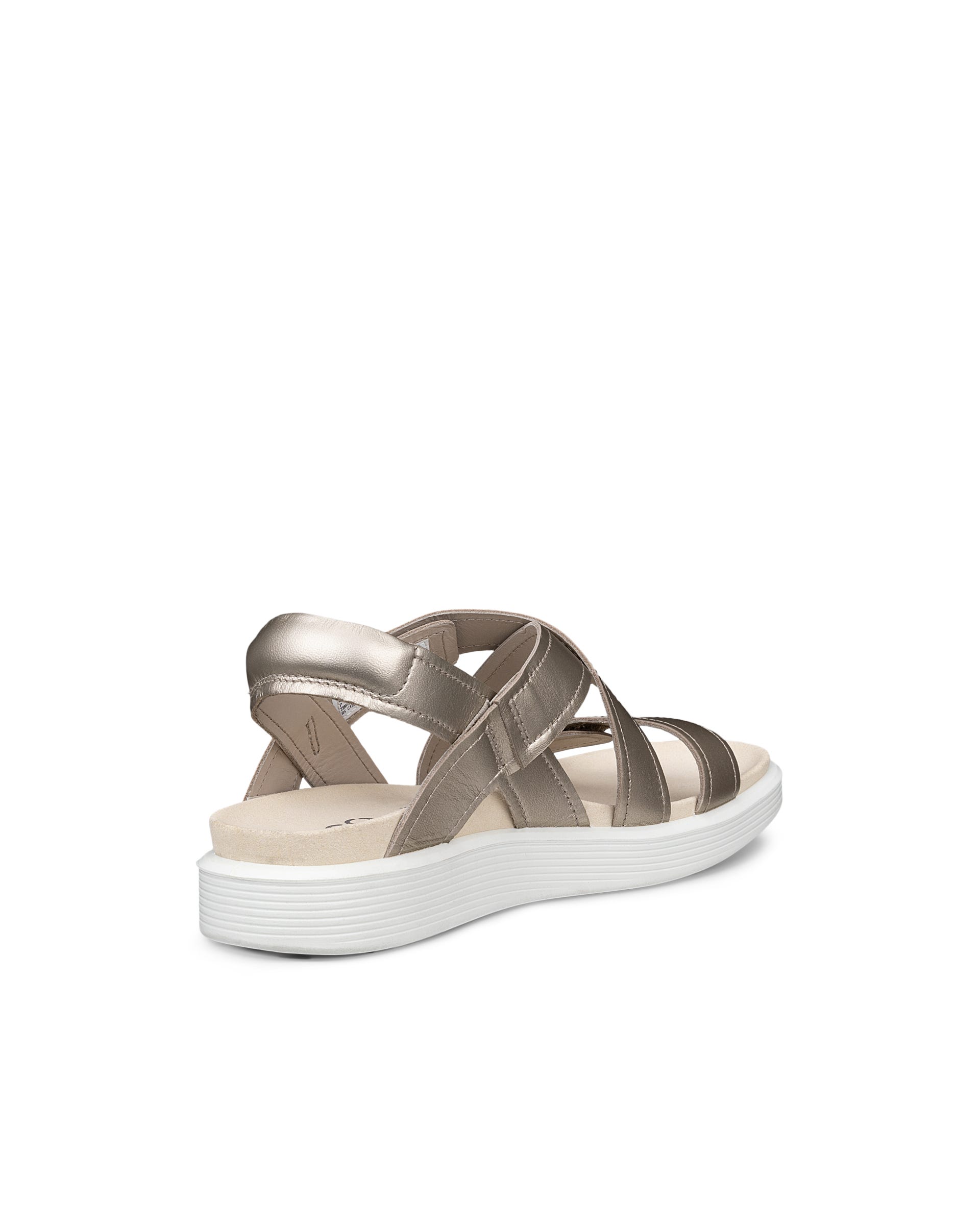 ECCO® SOFT SANDAL Damen Ledersandale mit zwei Riemen - Gold - Back