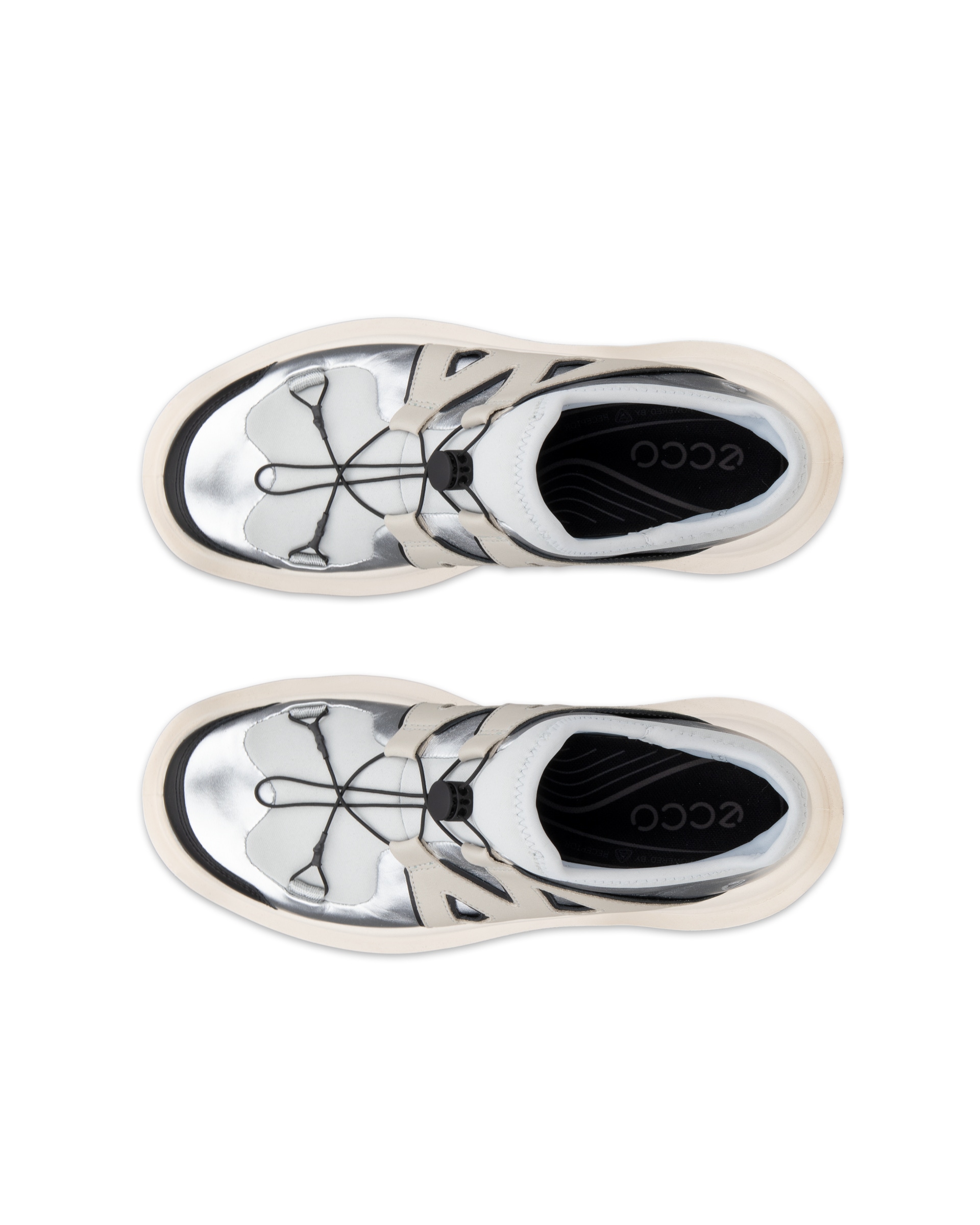 ECCO OFFROAD WOMEN ウィメンズ レザーシューズ - シルバー - Top left pair