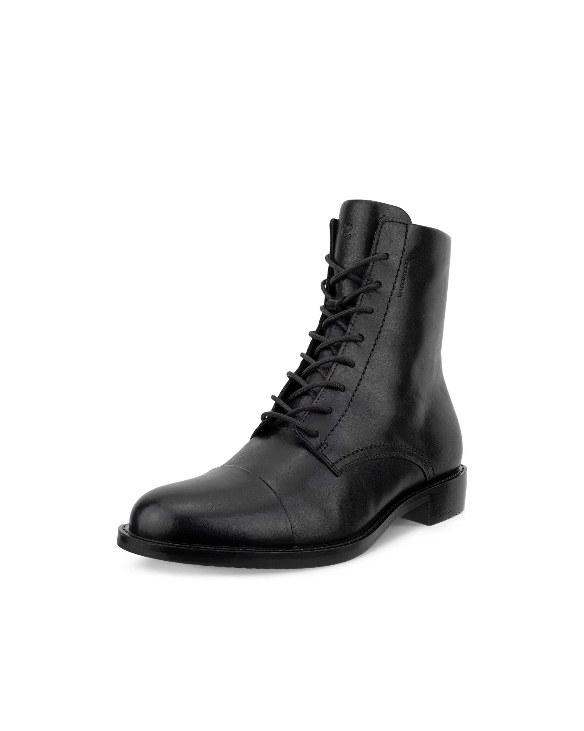 Women's ECCO® SARTORELLE 25 Leather Waterproof Lace-Up Boot - Black - Main
