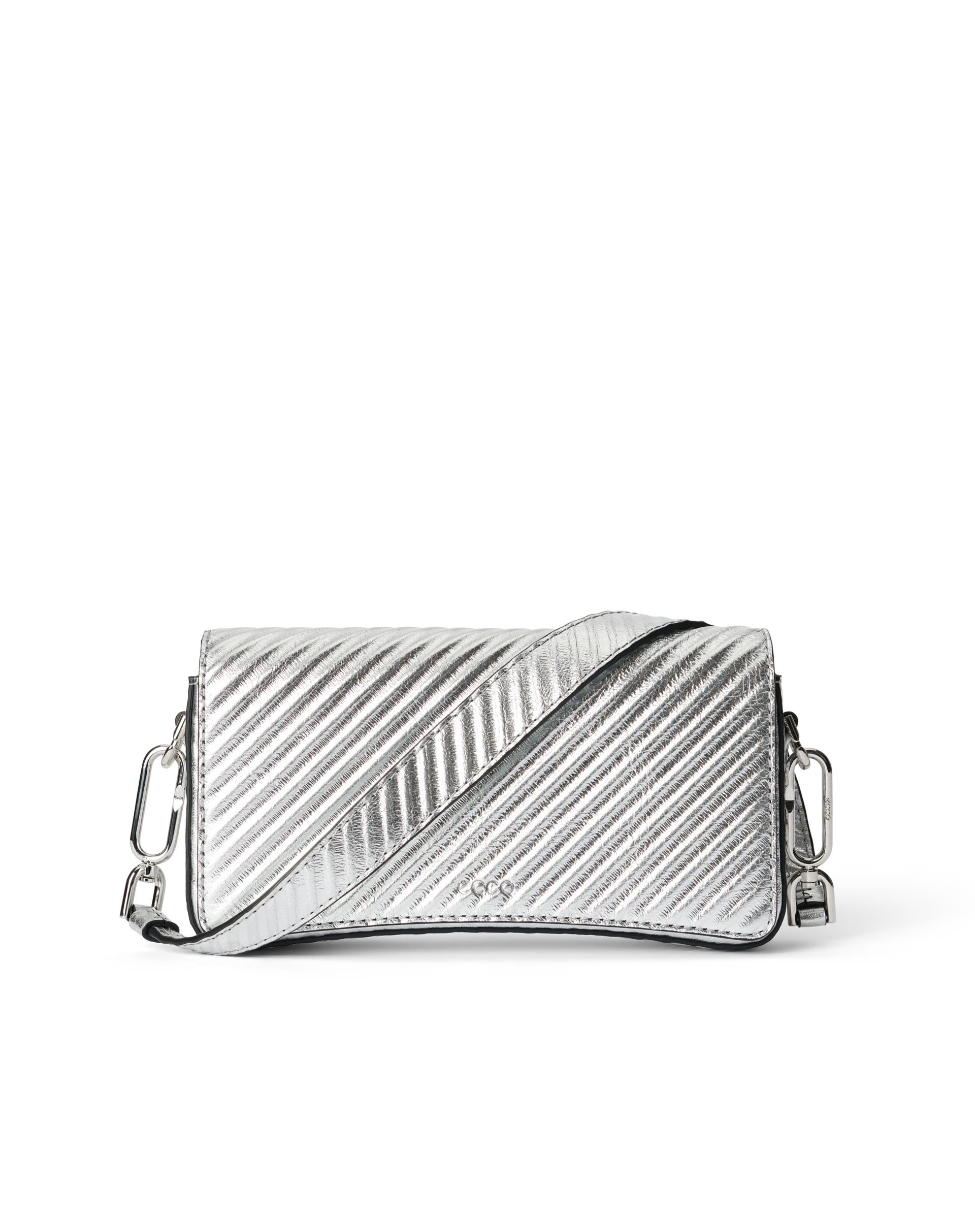ECCO® Pinch Small Metallic Leather Shoulder Bag - Silver - Main