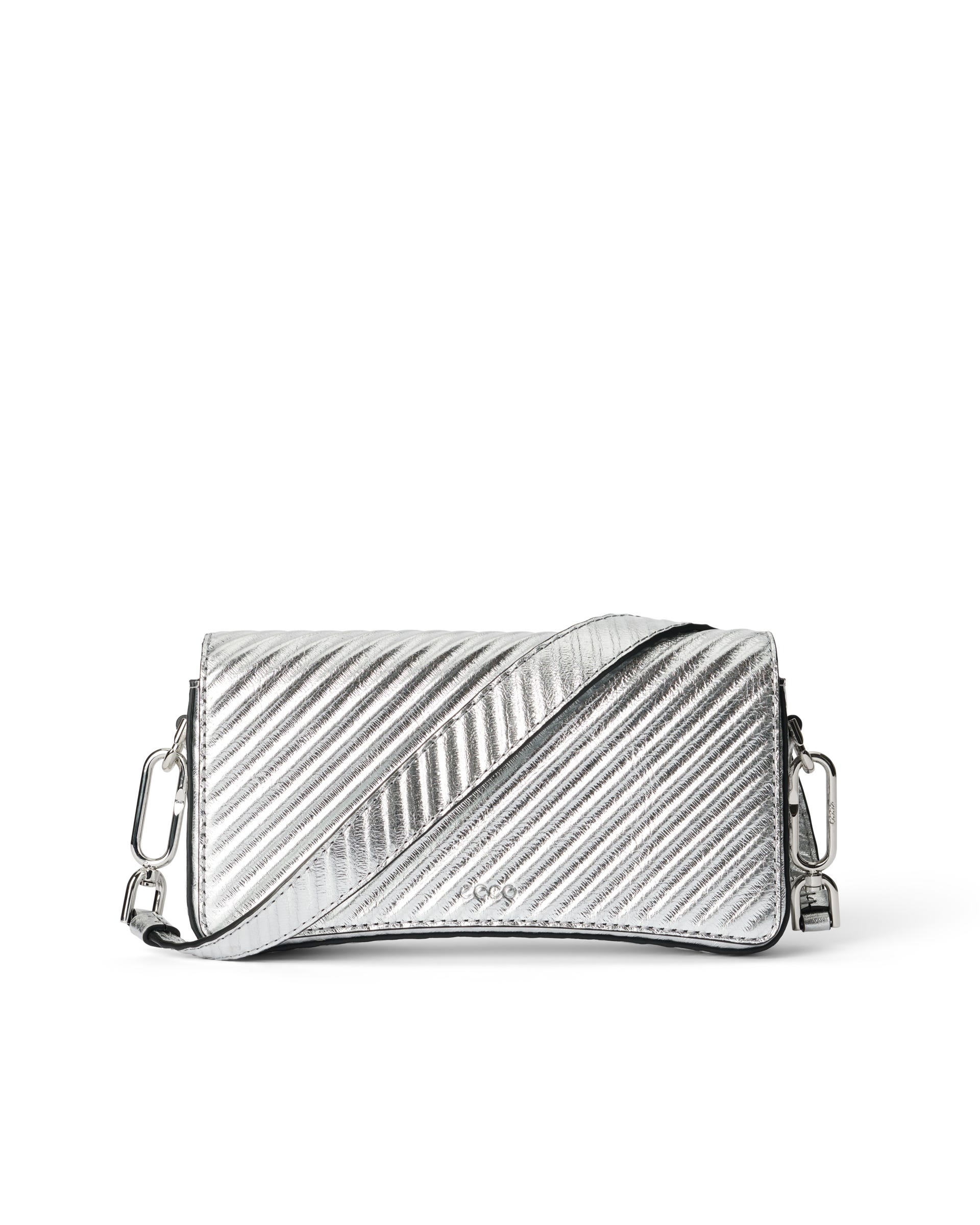 ECCO® Pinch Small Metallic Leather Shoulder Bag - Silver - Main
