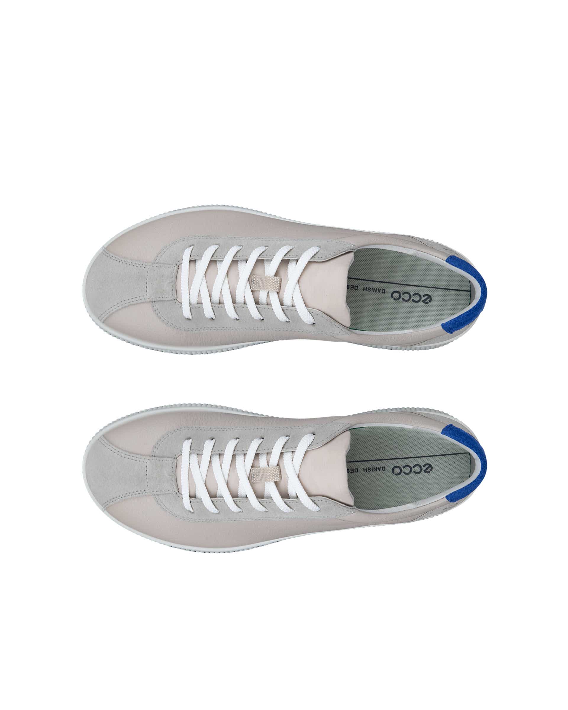 ECCO® Soft Zero Heren leren sneaker - Grijs - Top left pair