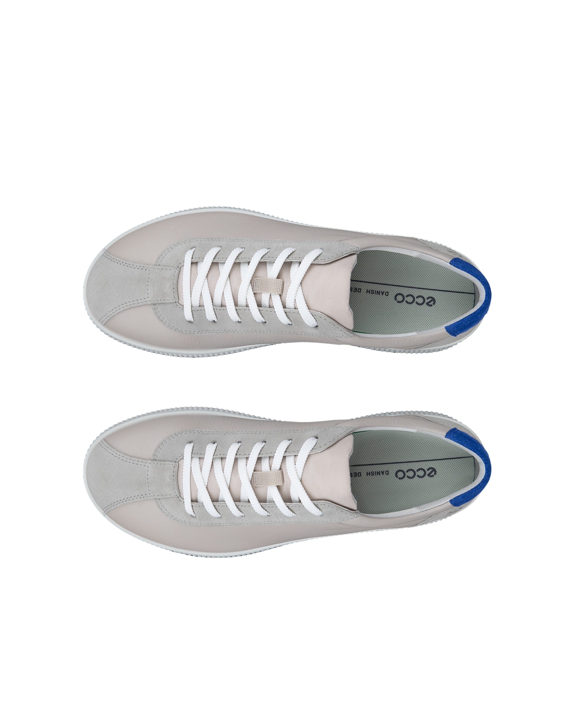 ECCO® Soft Zero Heren leren sneaker - Grijs - Top left pair