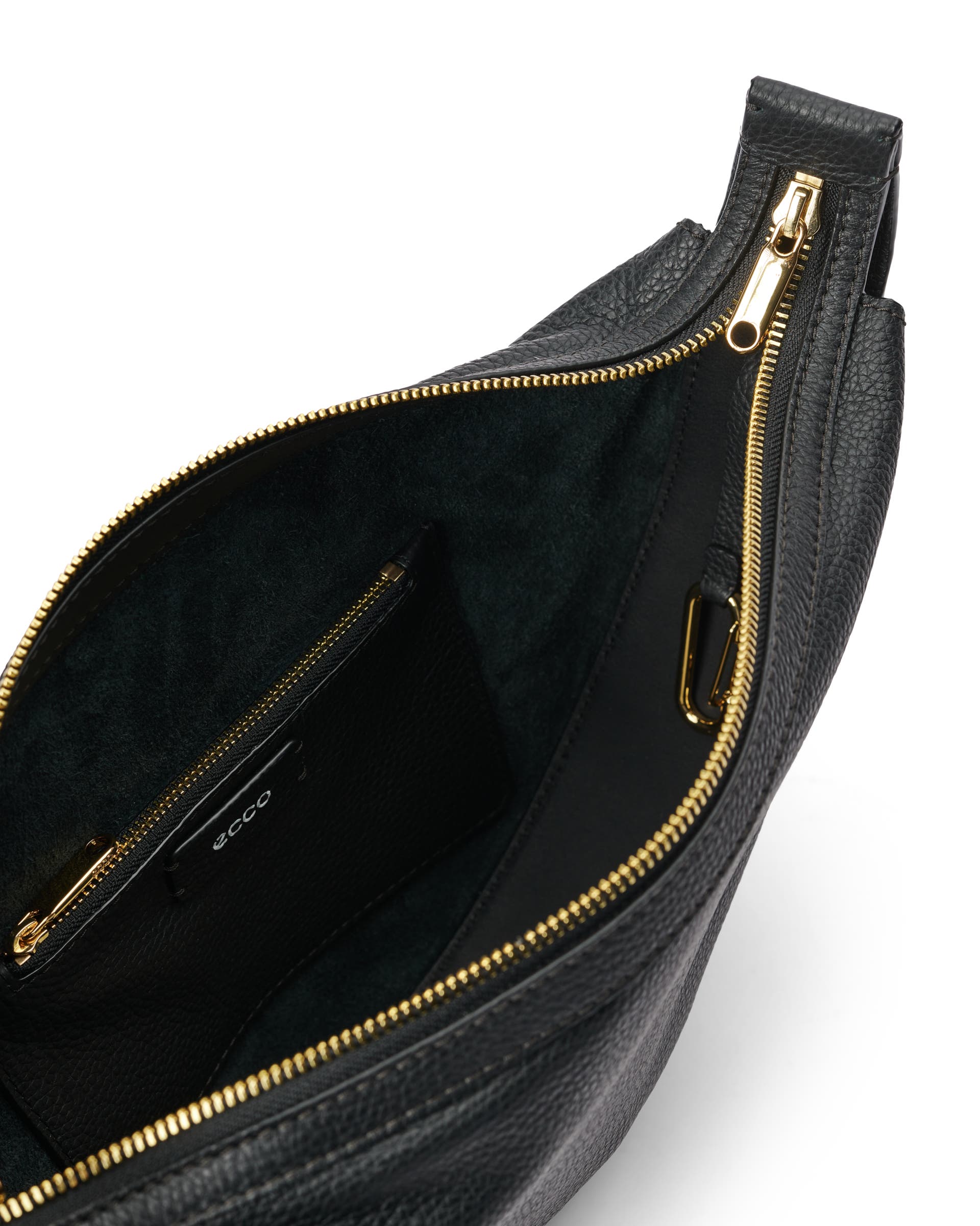 Moyen sac à bandoulière en cuir grainé ECCO® Fortune Soft - Noir - Inside