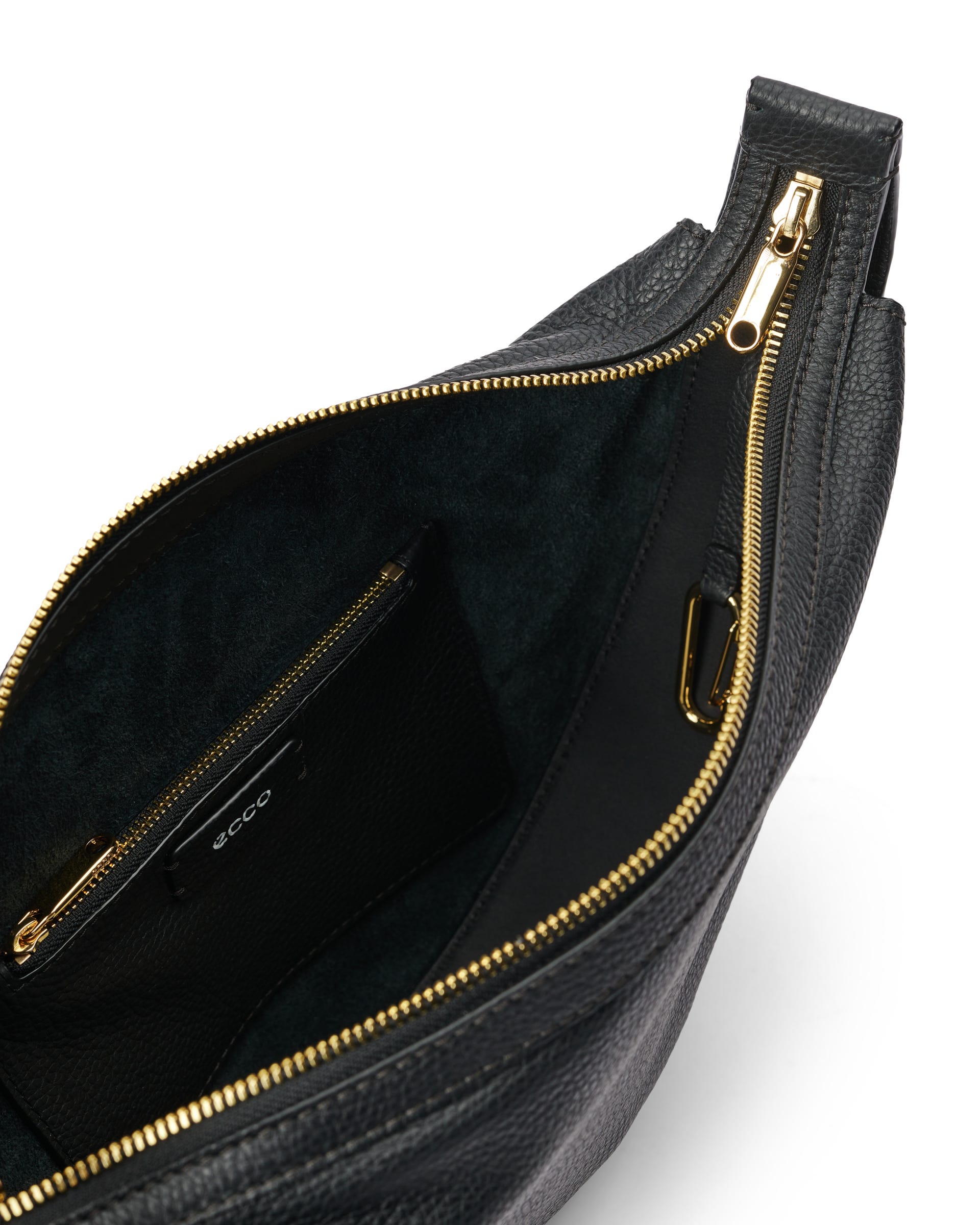 Moyen sac à bandoulière en cuir grainé ECCO® Fortune Soft - Noir - Inside