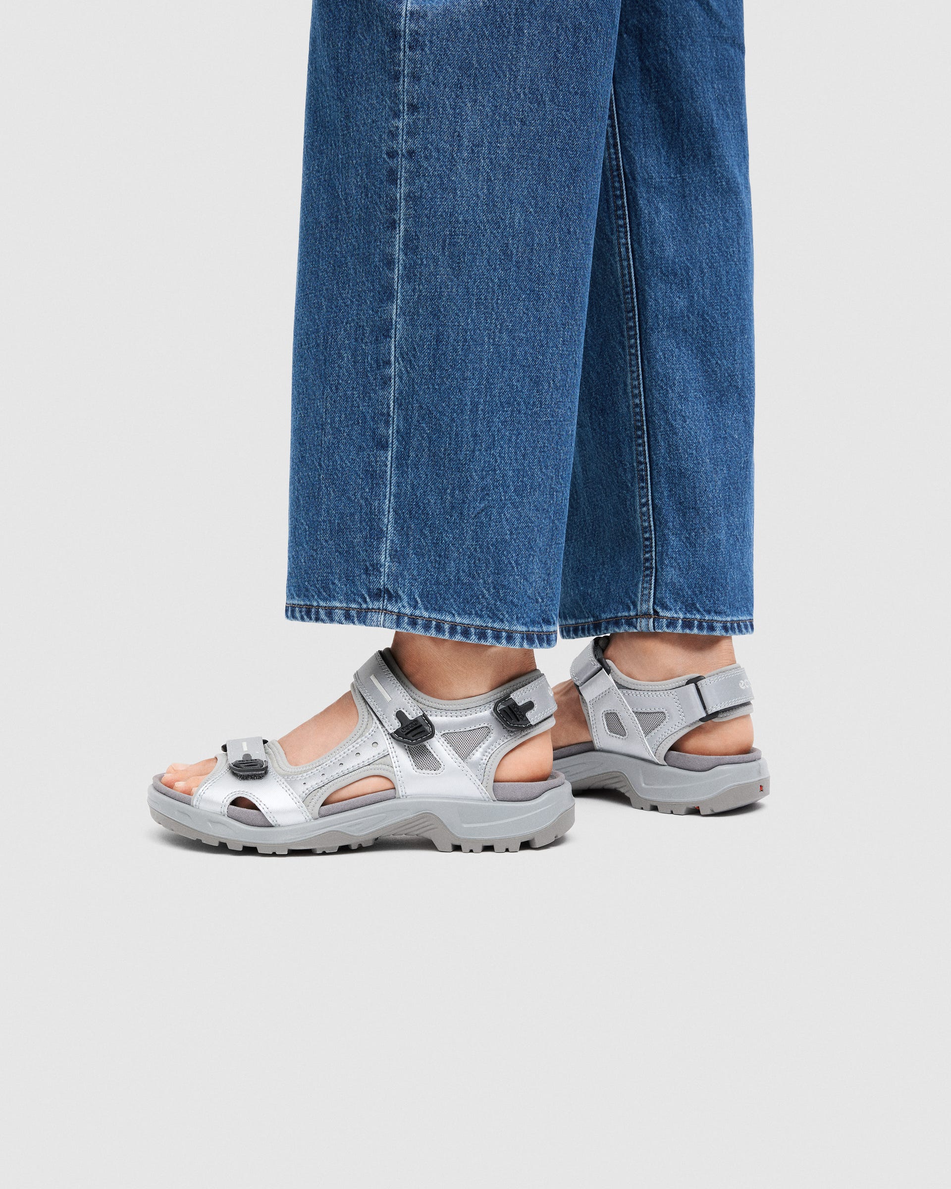 Men's ECCO® Offroad Textile Two Strap Sandal - Gray - Lifestyle image-1