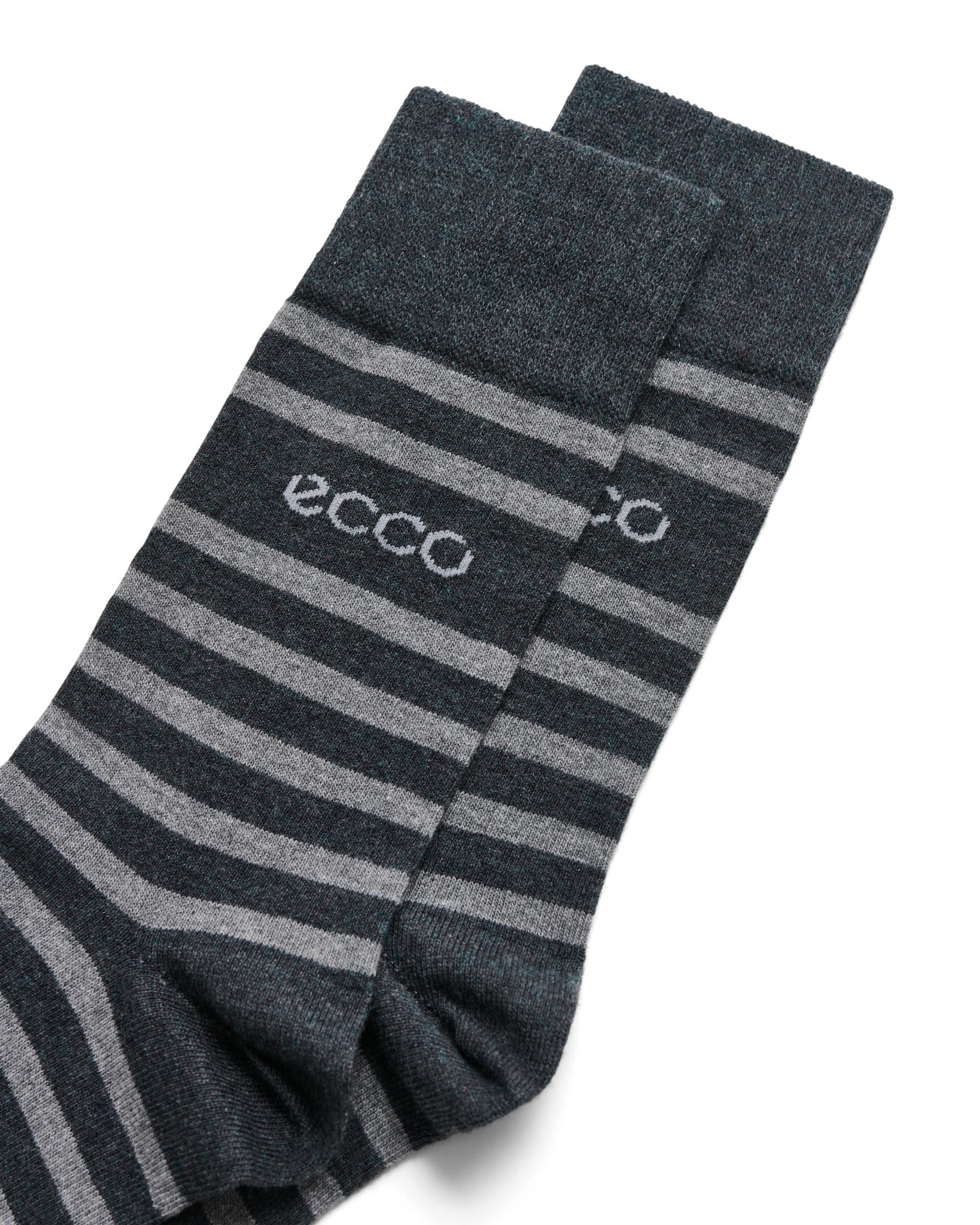 Men's ECCO® Classic Stripe Mid-Cut Socks - Grey - Detail-1