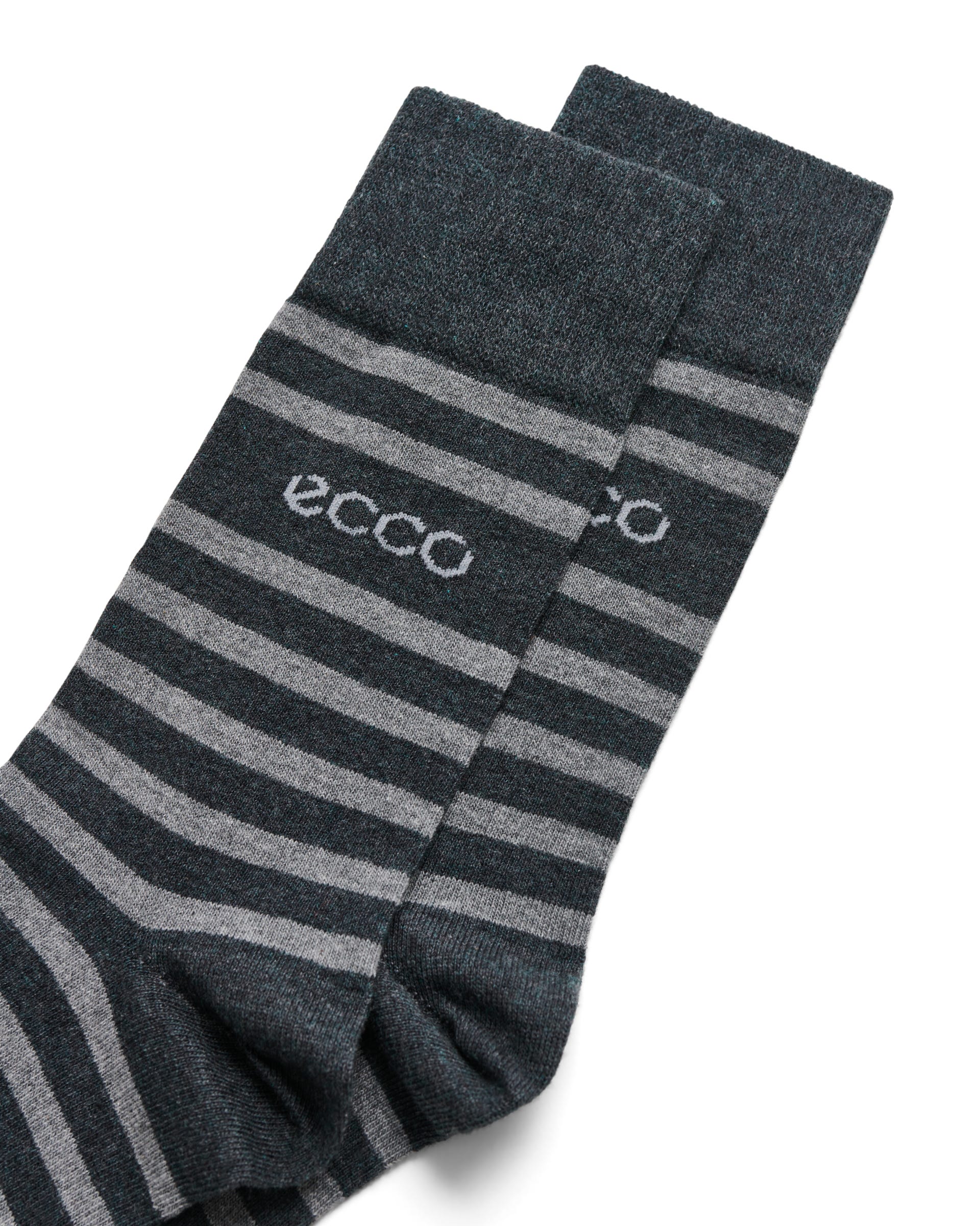 Men's ECCO® Classic Stripe Mid-Cut Socks - Grey - Detail-1