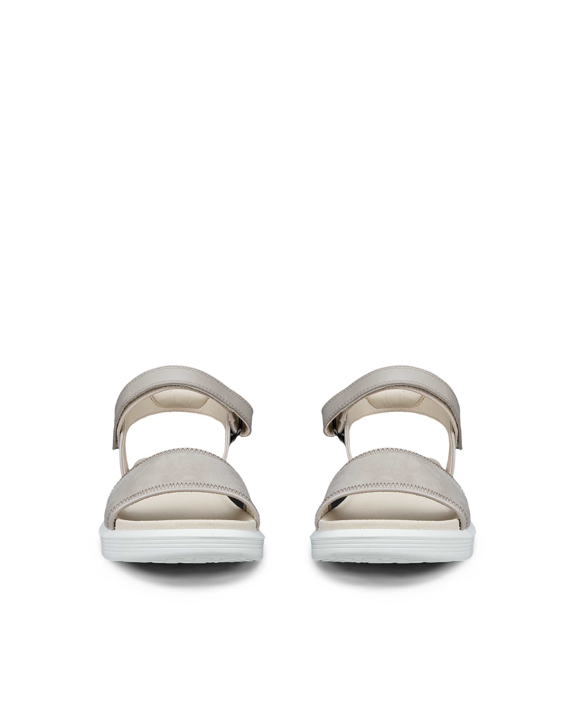 ECCO® SOFT SANDAL sandaler i læder med to remme til damer - Beige - Front pair
