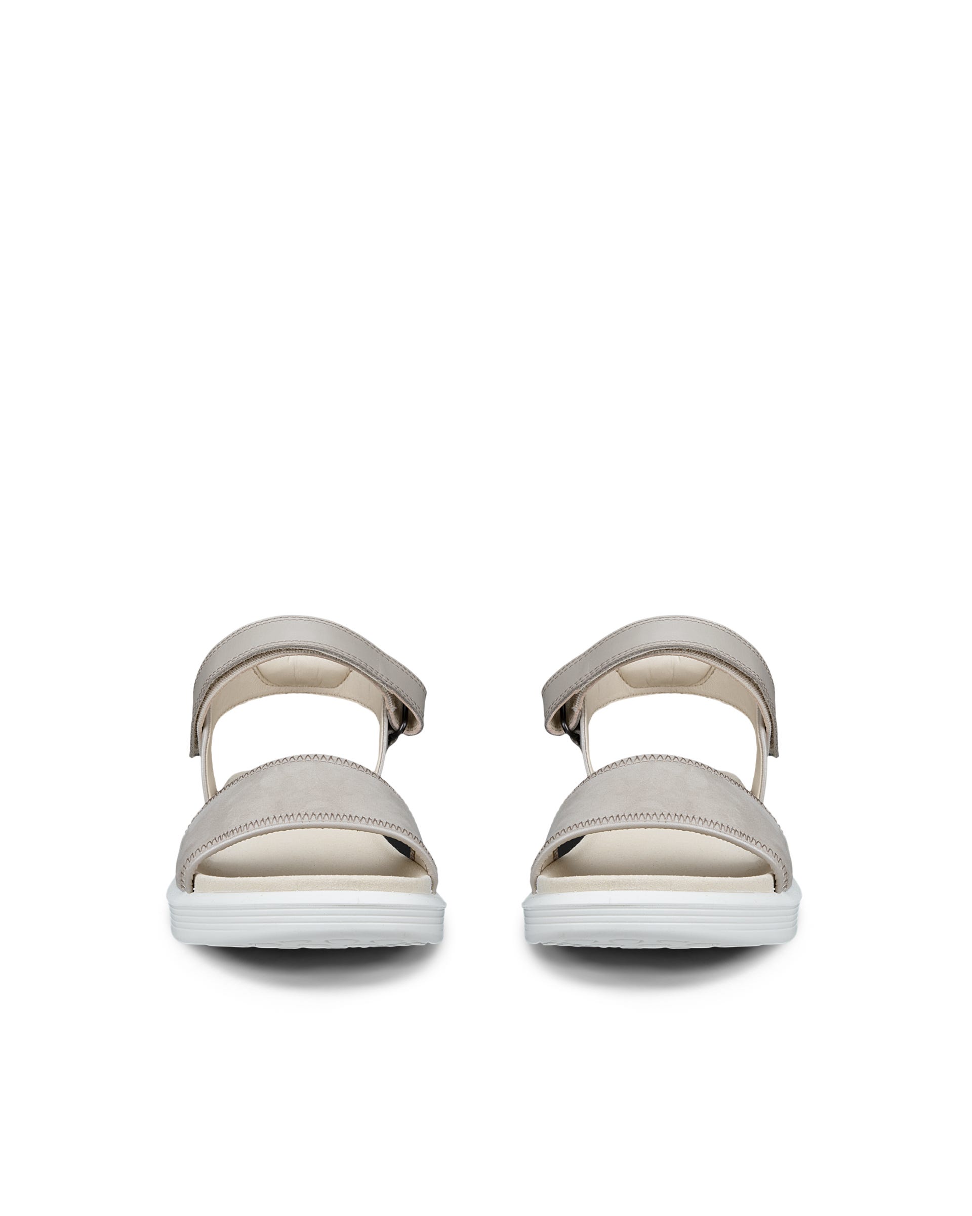 ECCO® SOFT SANDAL sandaler i læder med to remme til damer - Beige - Front pair