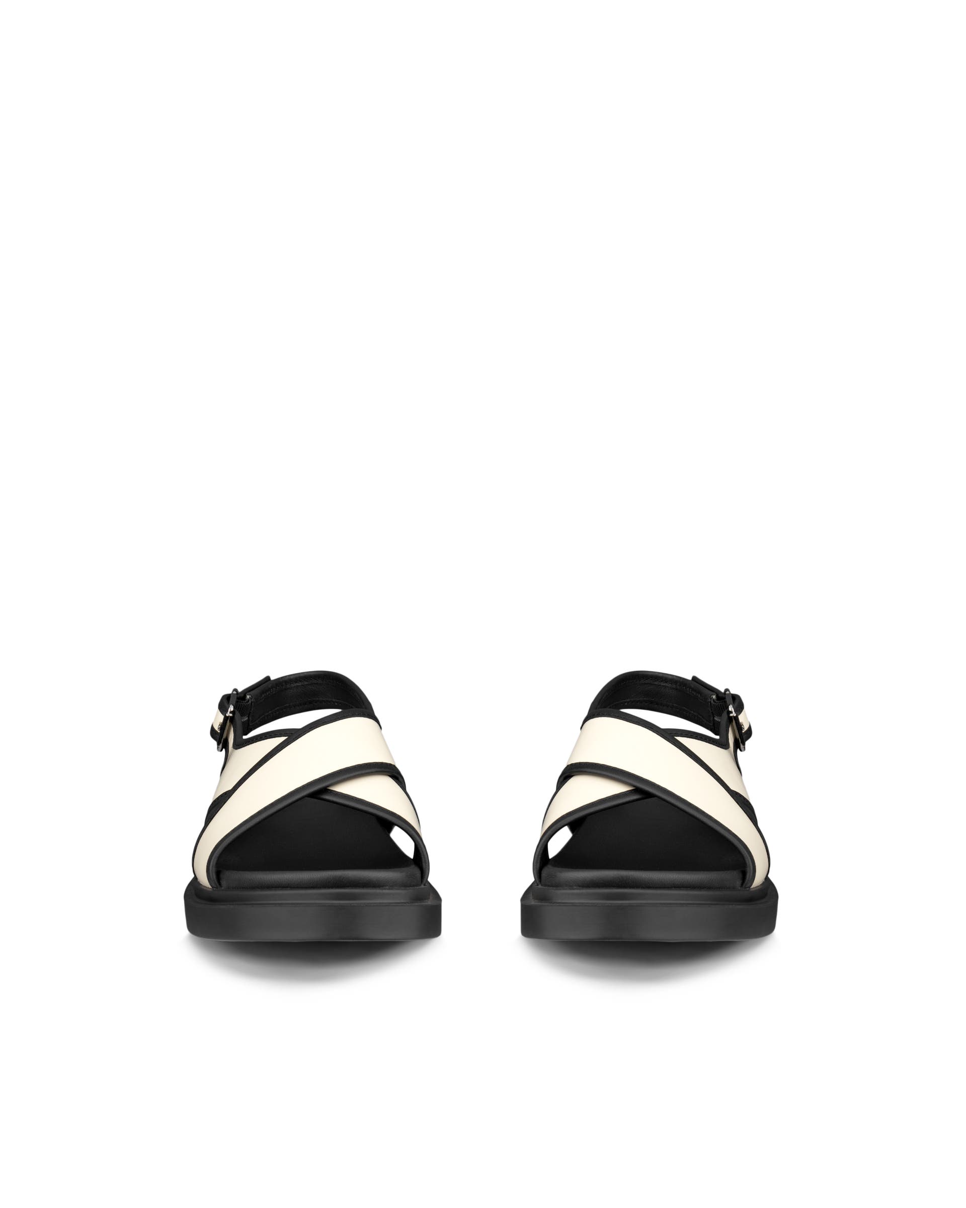 Women's ECCO® METROPOLE SEOUL Leather Sandal - Beige - Front pair