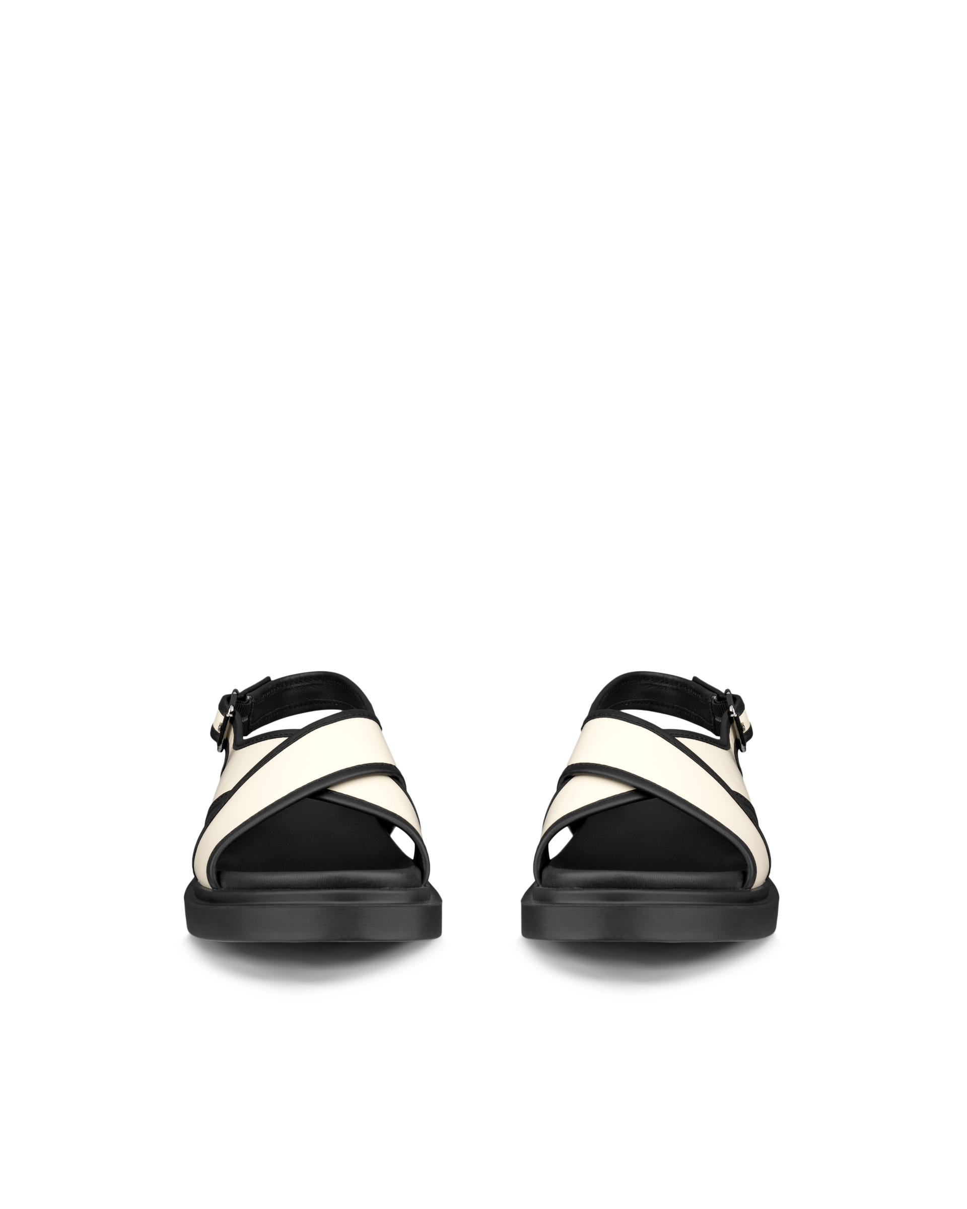 Women's ECCO® METROPOLE SEOUL Leather Sandal - Beige - Front pair