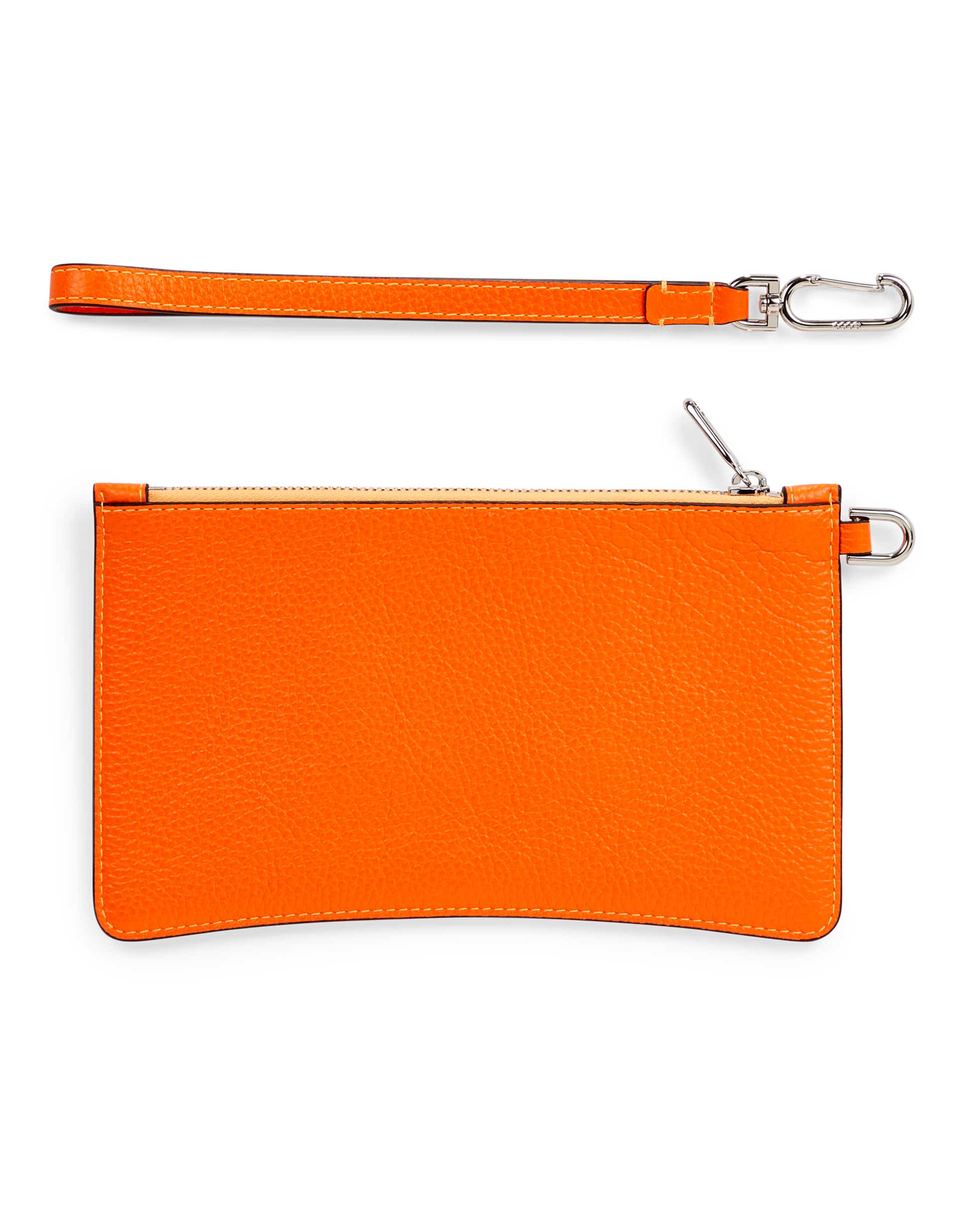 ECCO Wristlet Pebbled レザークラッチバッグ - オレンジ - Back