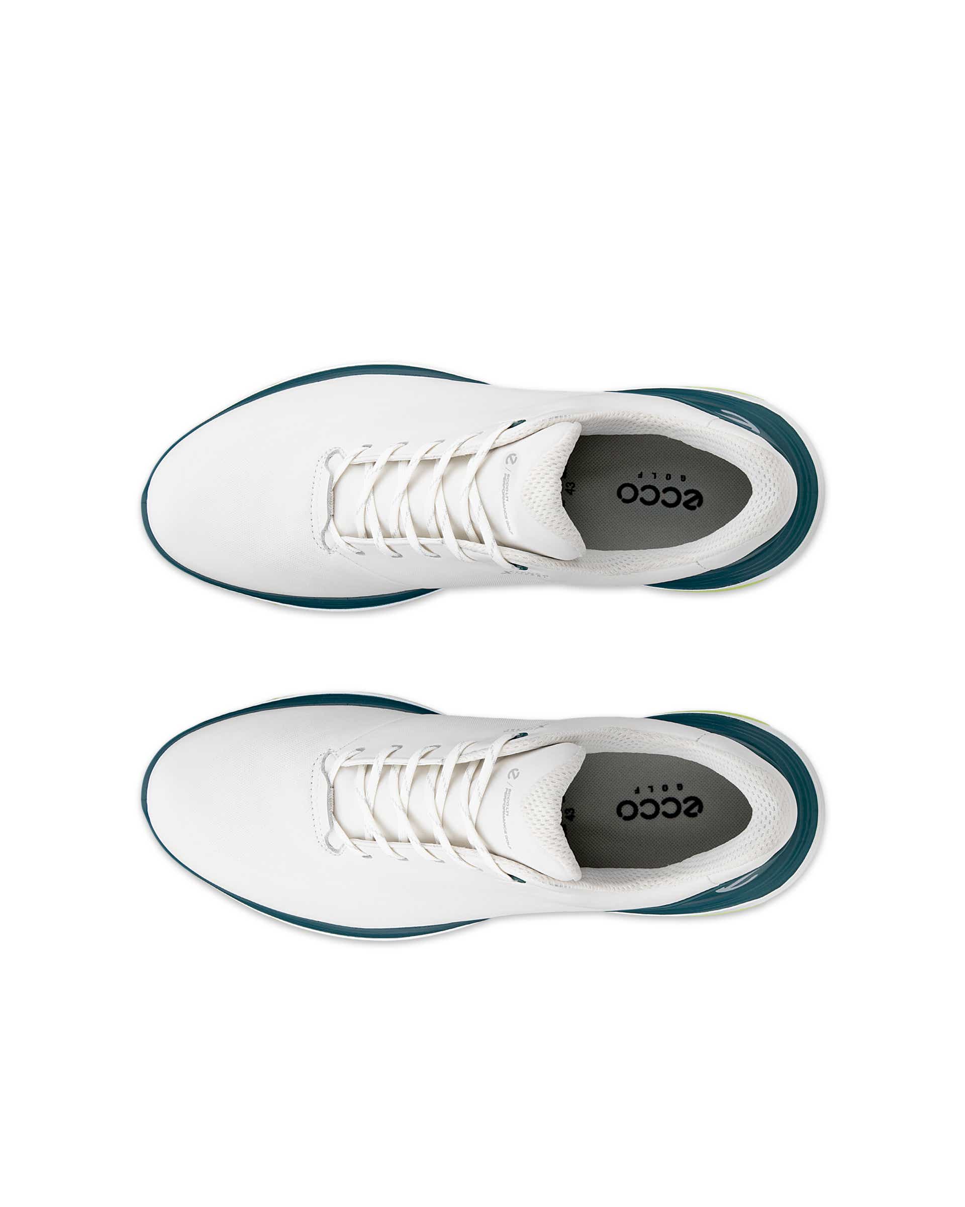 ECCO LT1 GOLF LACE Men メンズ レザーウォータープルーフゴルフシューズ - ホワイト - Top left pair