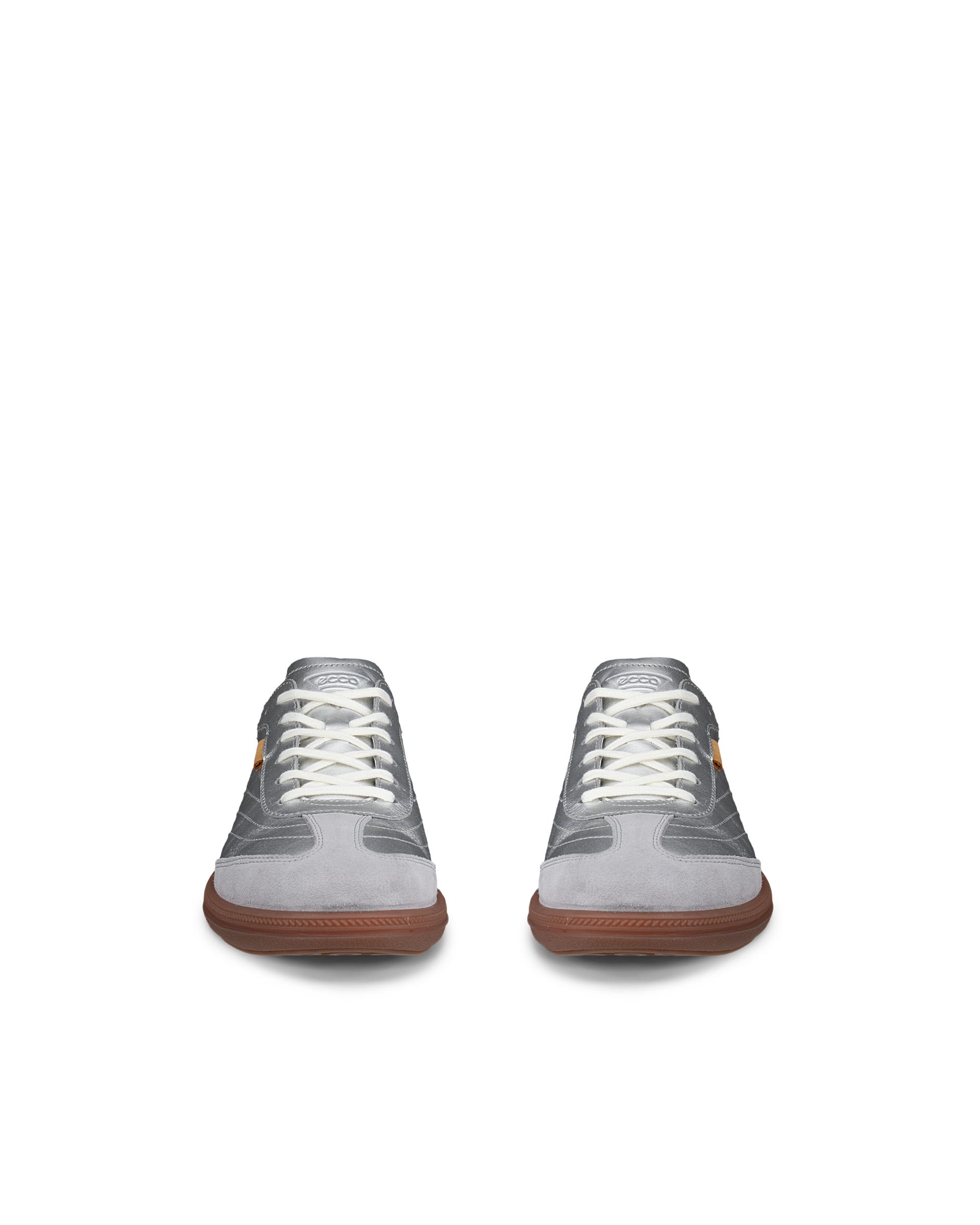 ECCO SOFT 11 WOMEN ウィメンズ レザースニーカー - シルバー - Front pair