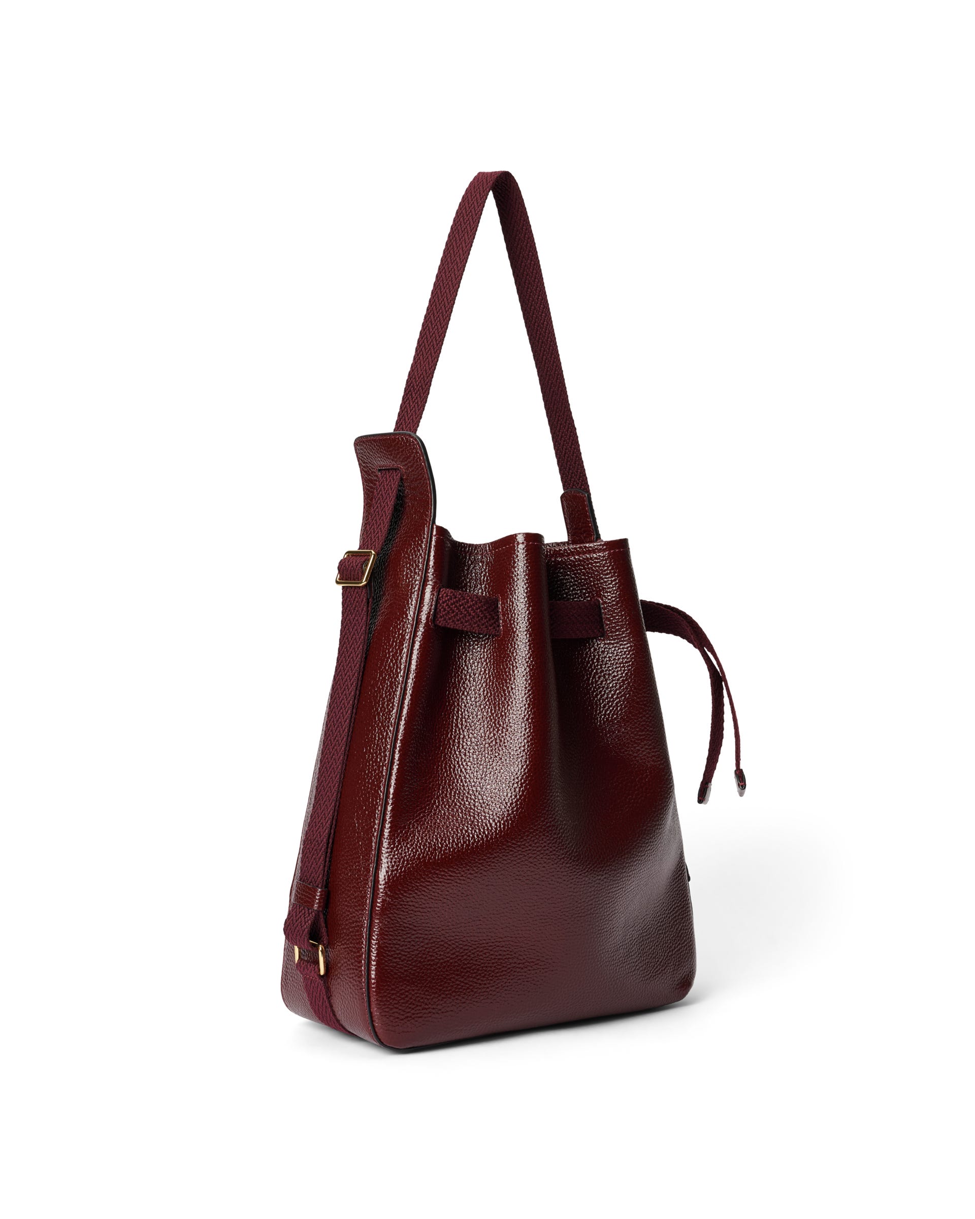 ECCO Sail Medium Shine Pebbled レザーホーボーバッグ - レッド - Back